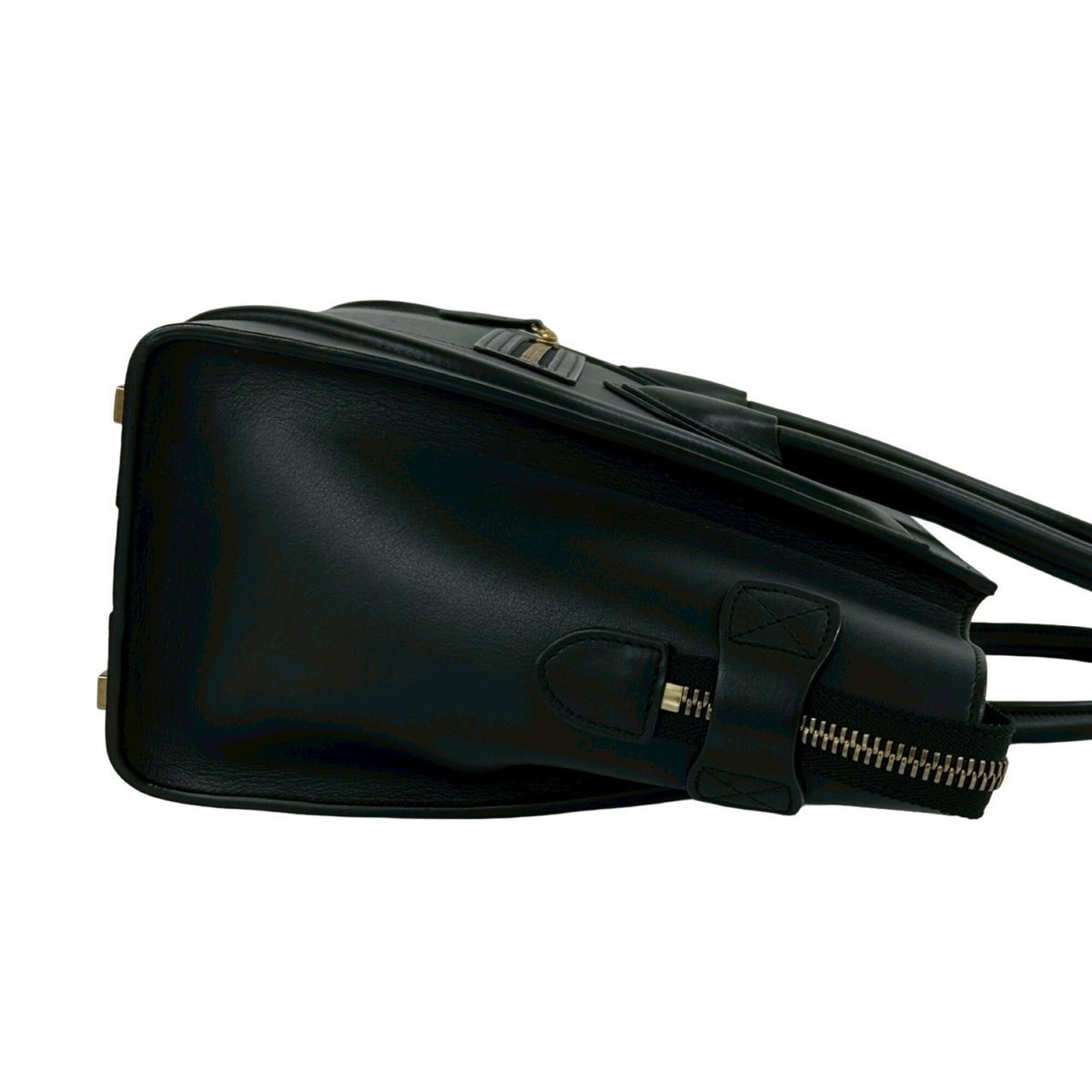 Celine Black Leather Boston Bag Handbag Tote Bag (Pre-Owned)