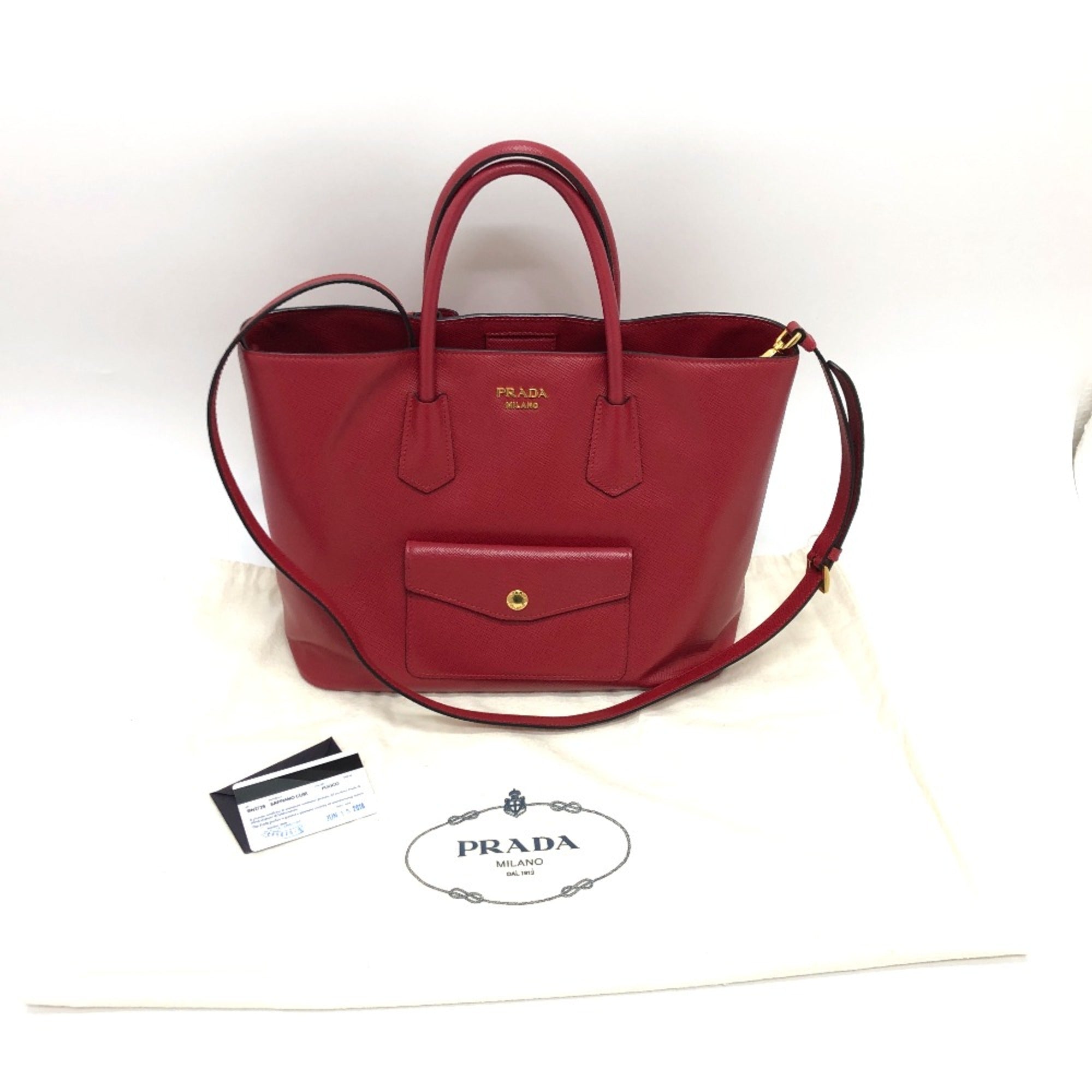 Prada Red Leather Handbag (Pre-Owned)