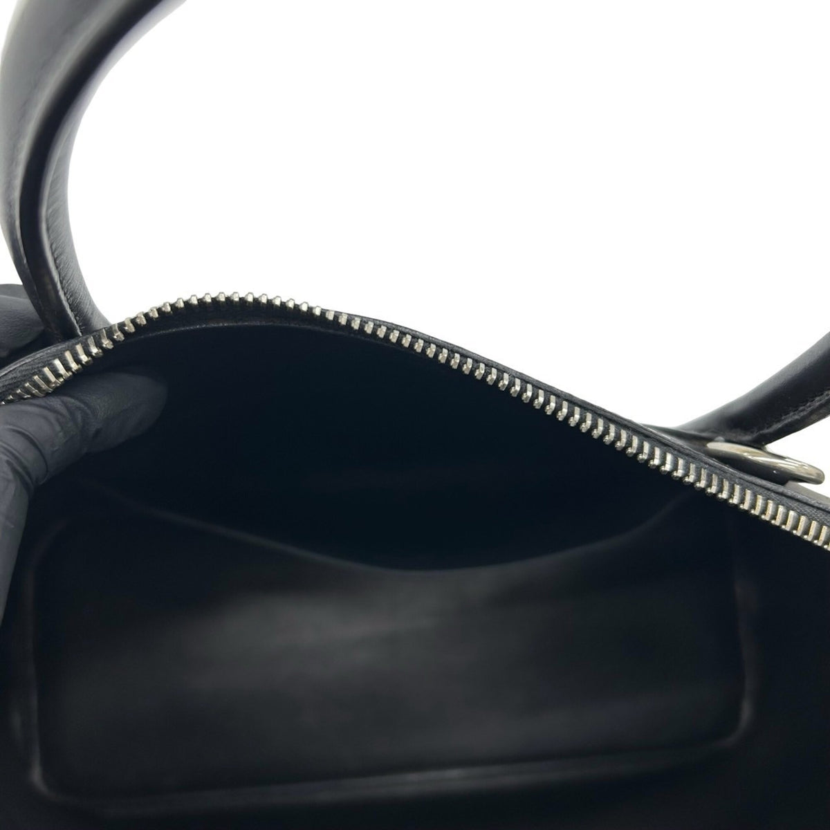 Hermes Black Box Calf Leather Handbag Shoulder Bag (Pre-Owned)