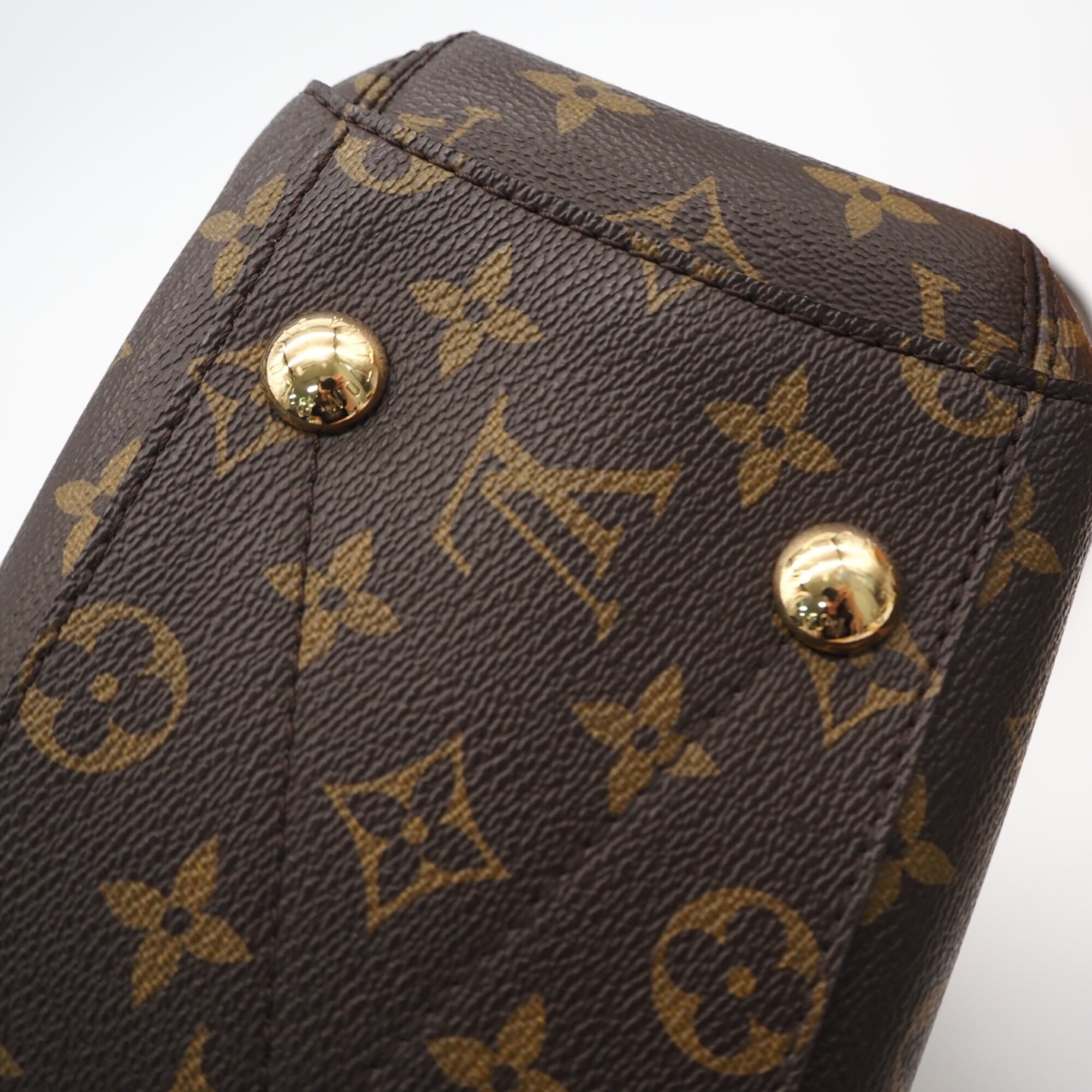 Louis Vuitton Beige Brown Coated Canvas Handbag Shoulder Bag (Pre-Owned)