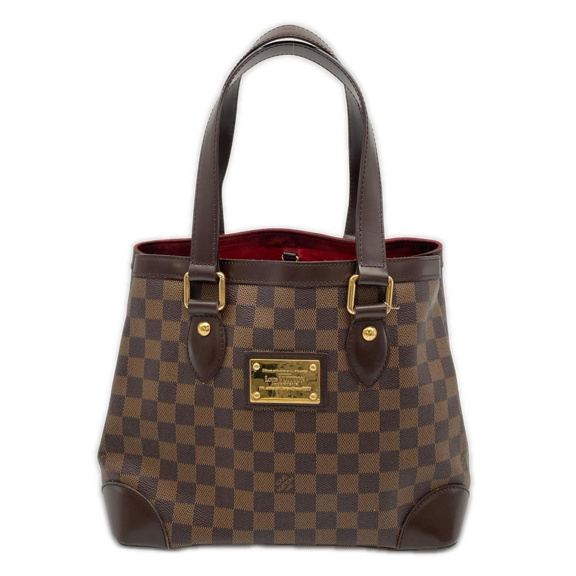 Louis Vuitton Beige Brown Damier Canvas Leather Coated Canvas Handbag (Pre-Owned)