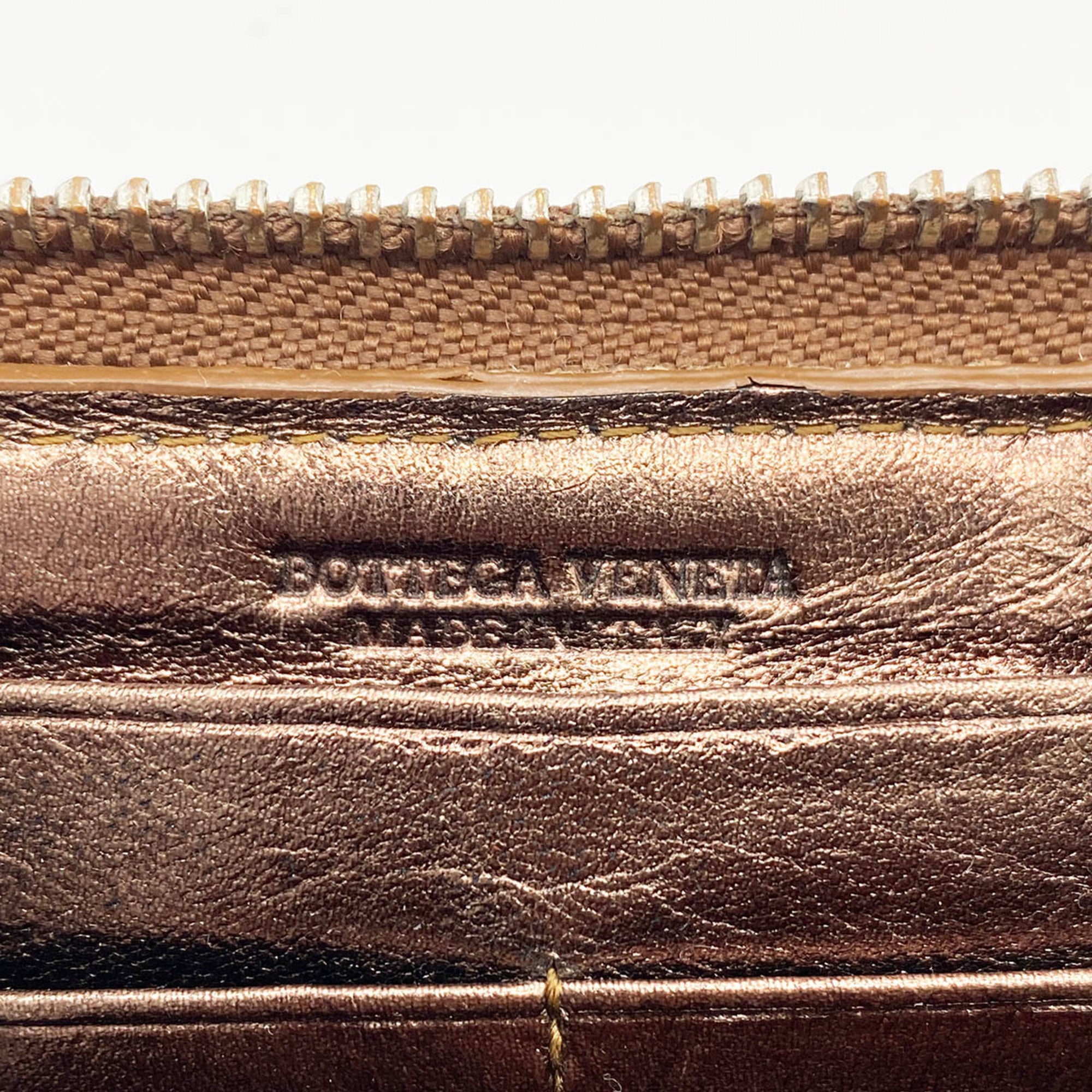 Bottega Veneta Brown Leather Long Wallet (Bi-Fold) (Pre-Owned)