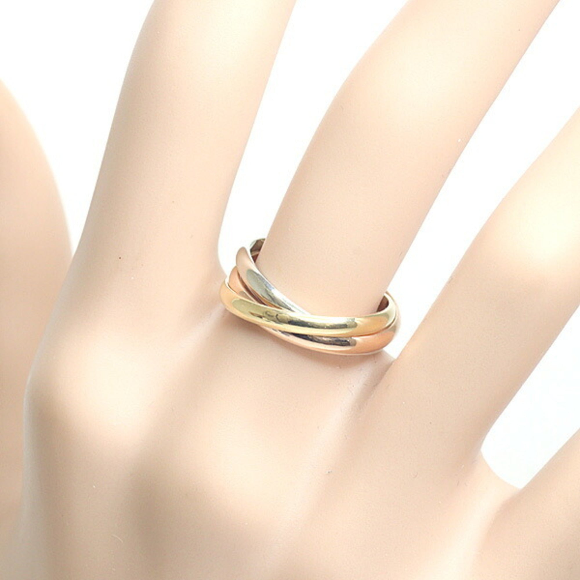 Cartier Trinity Pink Gold White Gold Yellow Gold Yellow Gold (18K) Pink Gold (18K) White Gold (18K) Band Ring (Pre-Owned)