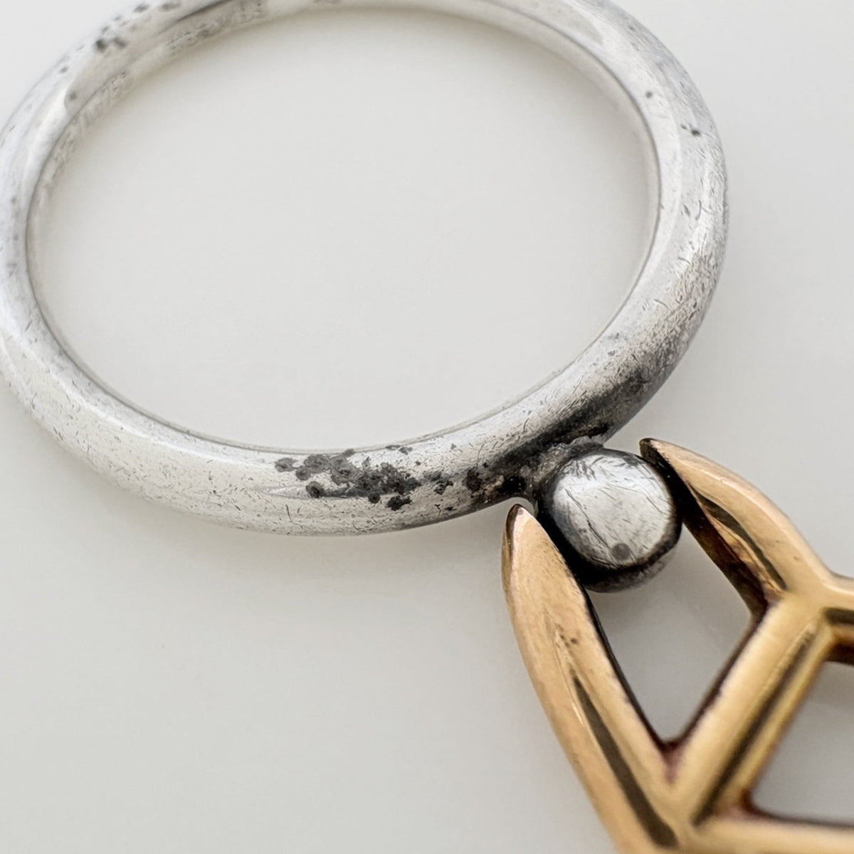 Hermes Gold Silver Silver 925 Band Ring (Pre-Owned)