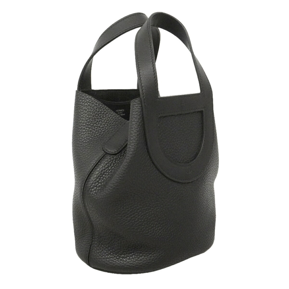 Hermes Black Taurillon Clemence Leather Handbag (Pre-Owned)