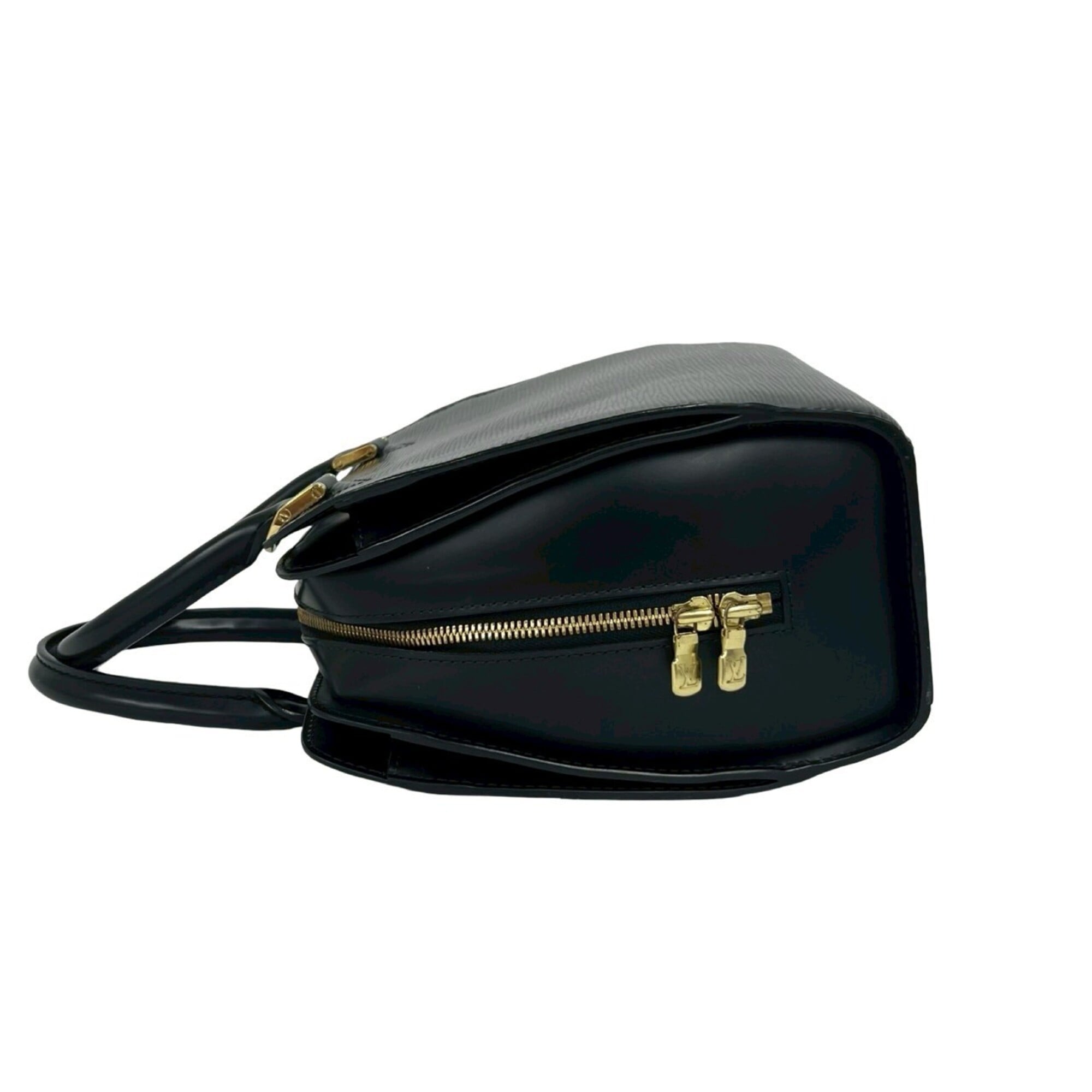 Louis Vuitton Black Leather Boston Bag Handbag (Pre-Owned)