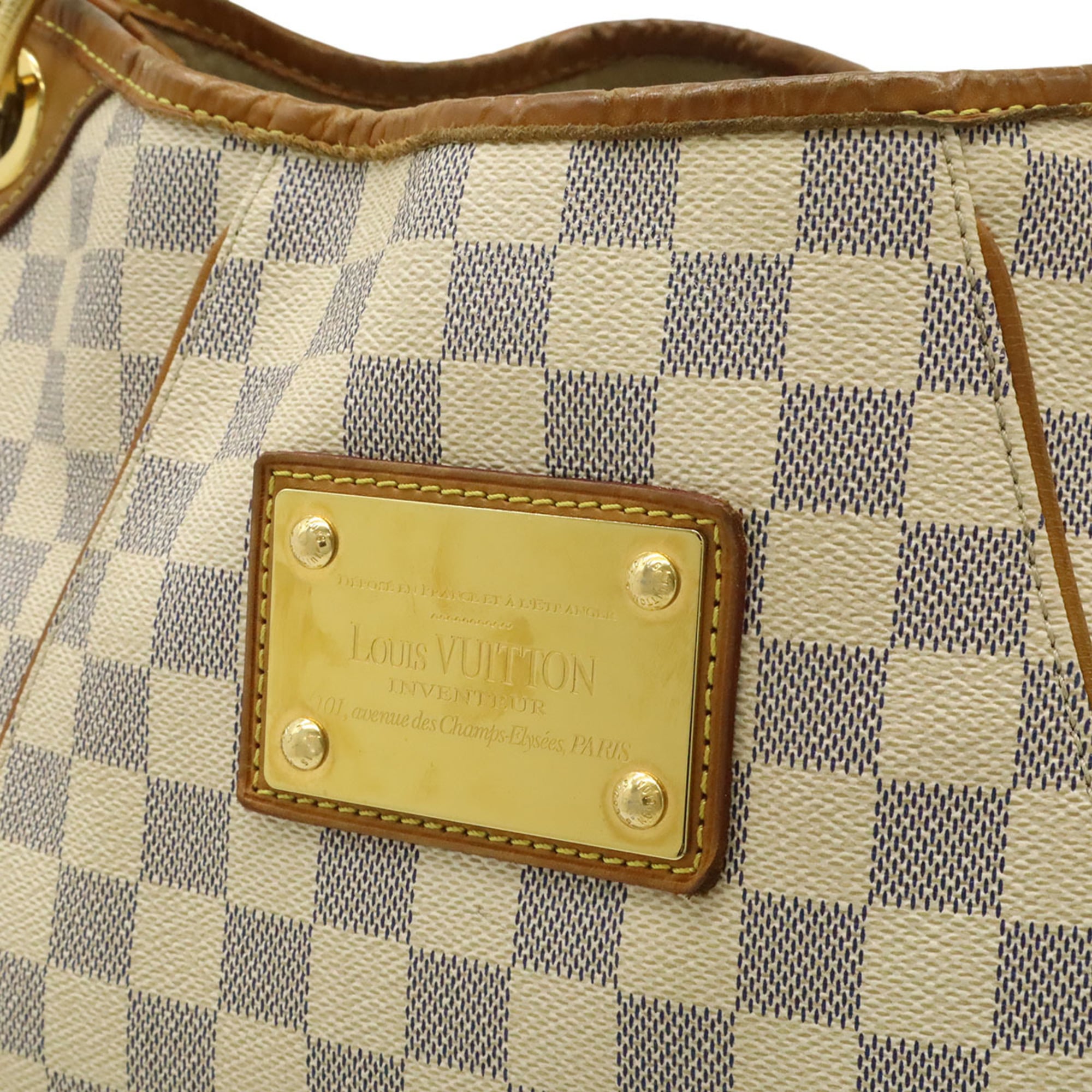 Louis Vuitton Ivory Damier Azur Canvas Shoulder Bag Tote Bag (Pre-Owned)