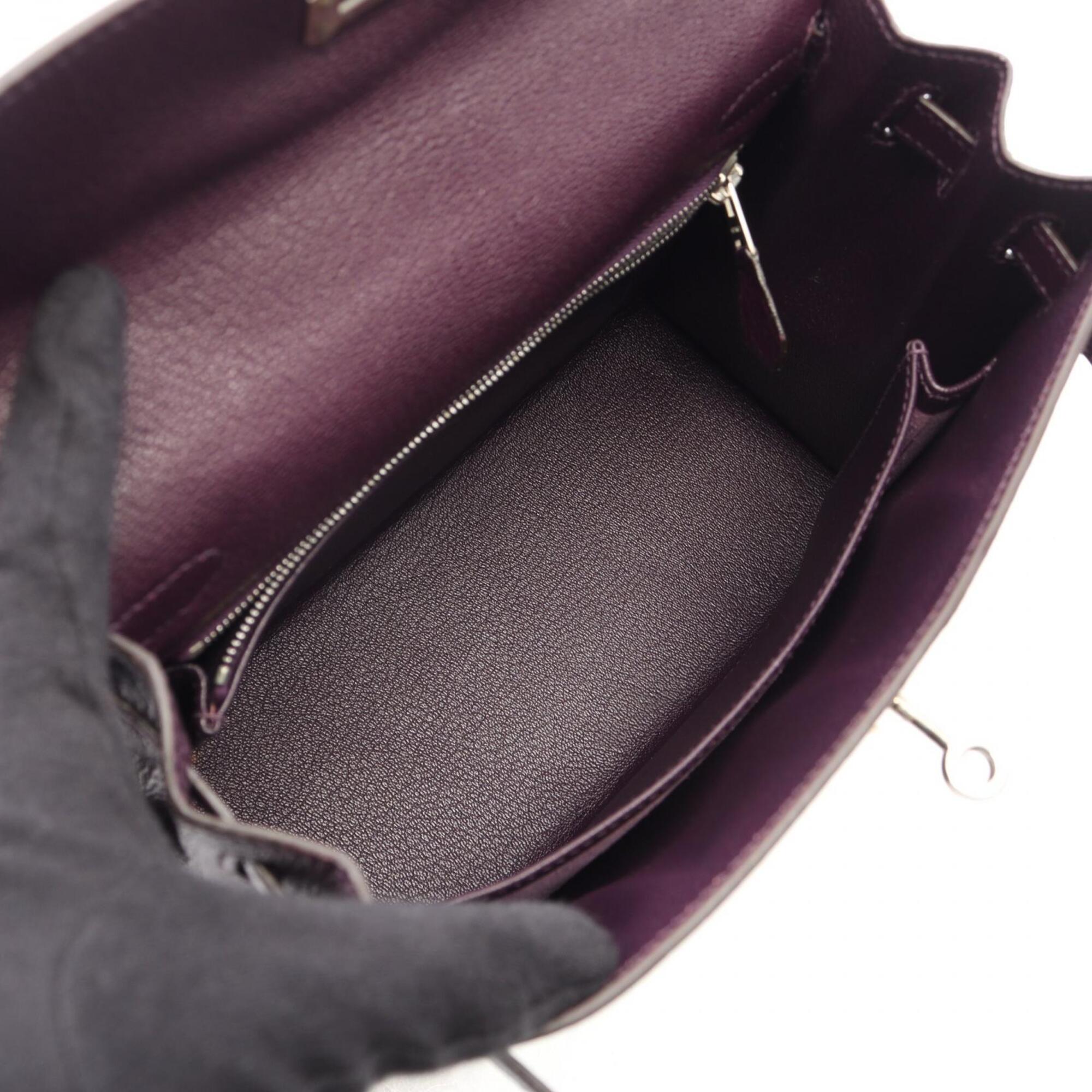Hermes Purple Chevre Leather Handbag (Pre-Owned)
