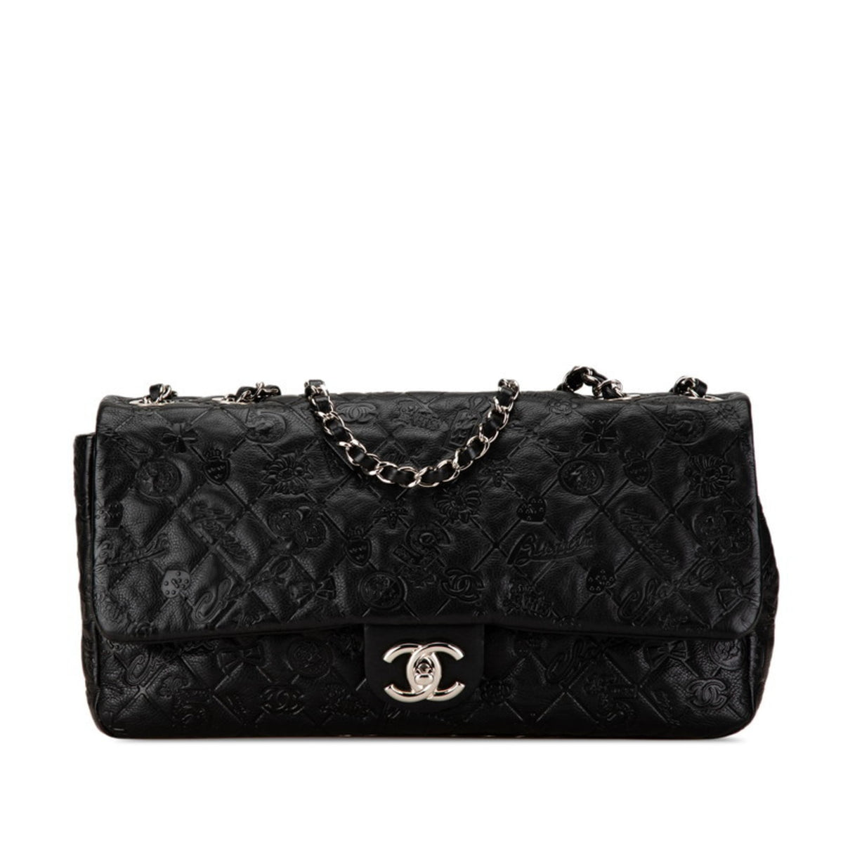 Chanel Black Leather Handbag Shoulder Bag (Pre-Owned)
