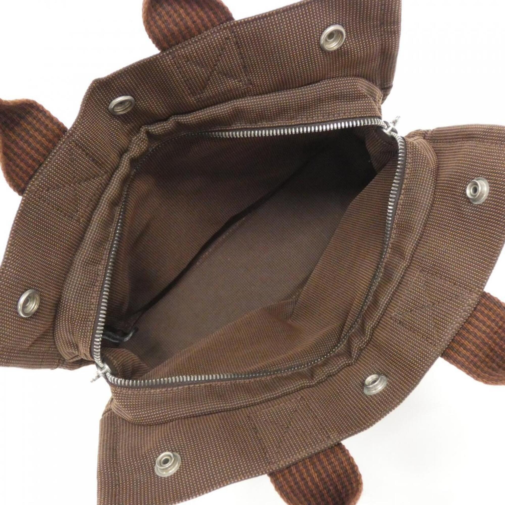 Hermes Brown Canvas Handbag (Pre-Owned)