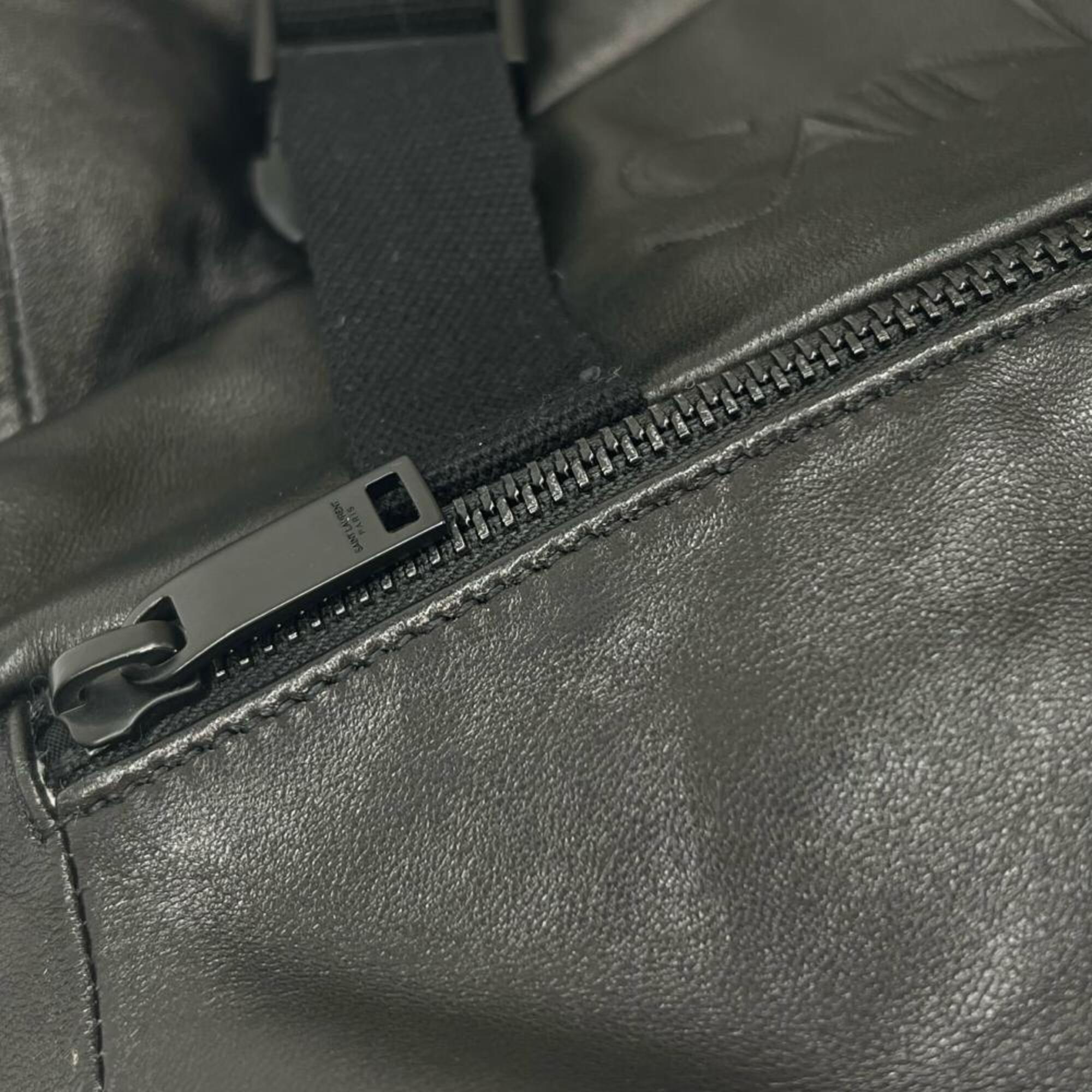 Saint Laurent Black Leather Nylon Backpack (Pre-Owned)