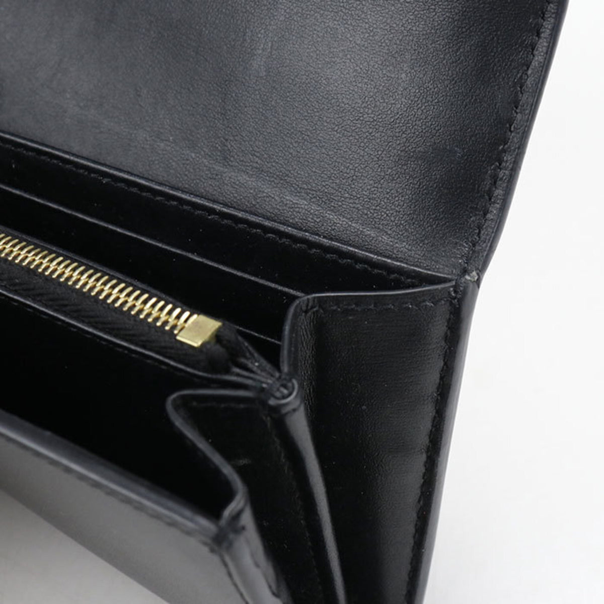 Celine Black Leather Long Wallet (Bi-Fold) (Pre-Owned)