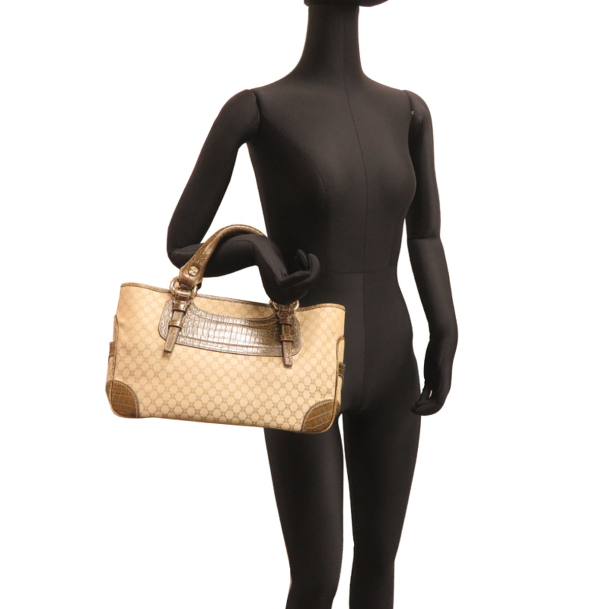 Celine Beige Canvas Leather Handbag (Pre-Owned)