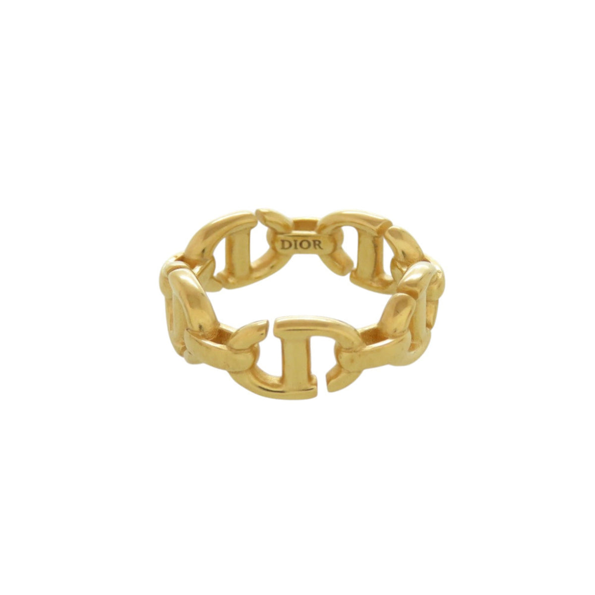 Christian Dior Gold Metal Band Ring (Pre-Owned)