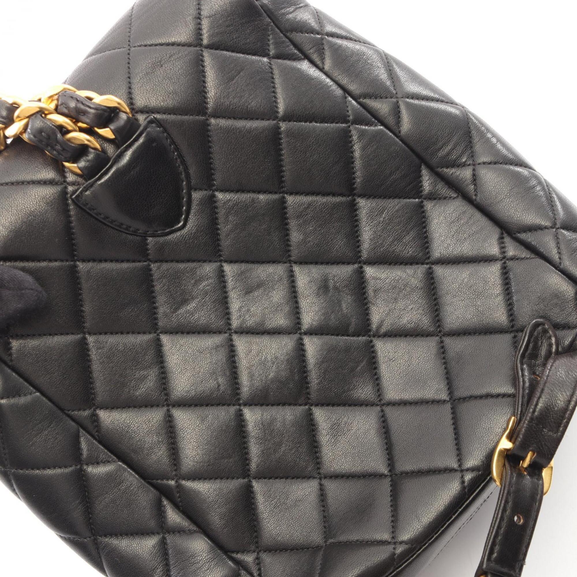 Chanel Black Leather Backpack Handbag (Pre-Owned)