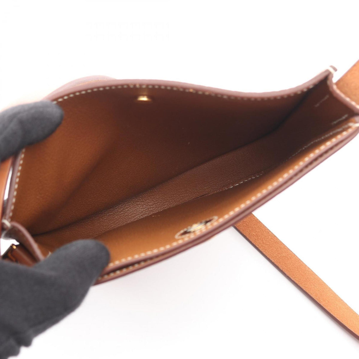 Hermes Brown Gold Togo Leather Leather Handbag Shoulder Bag (Pre-Owned)