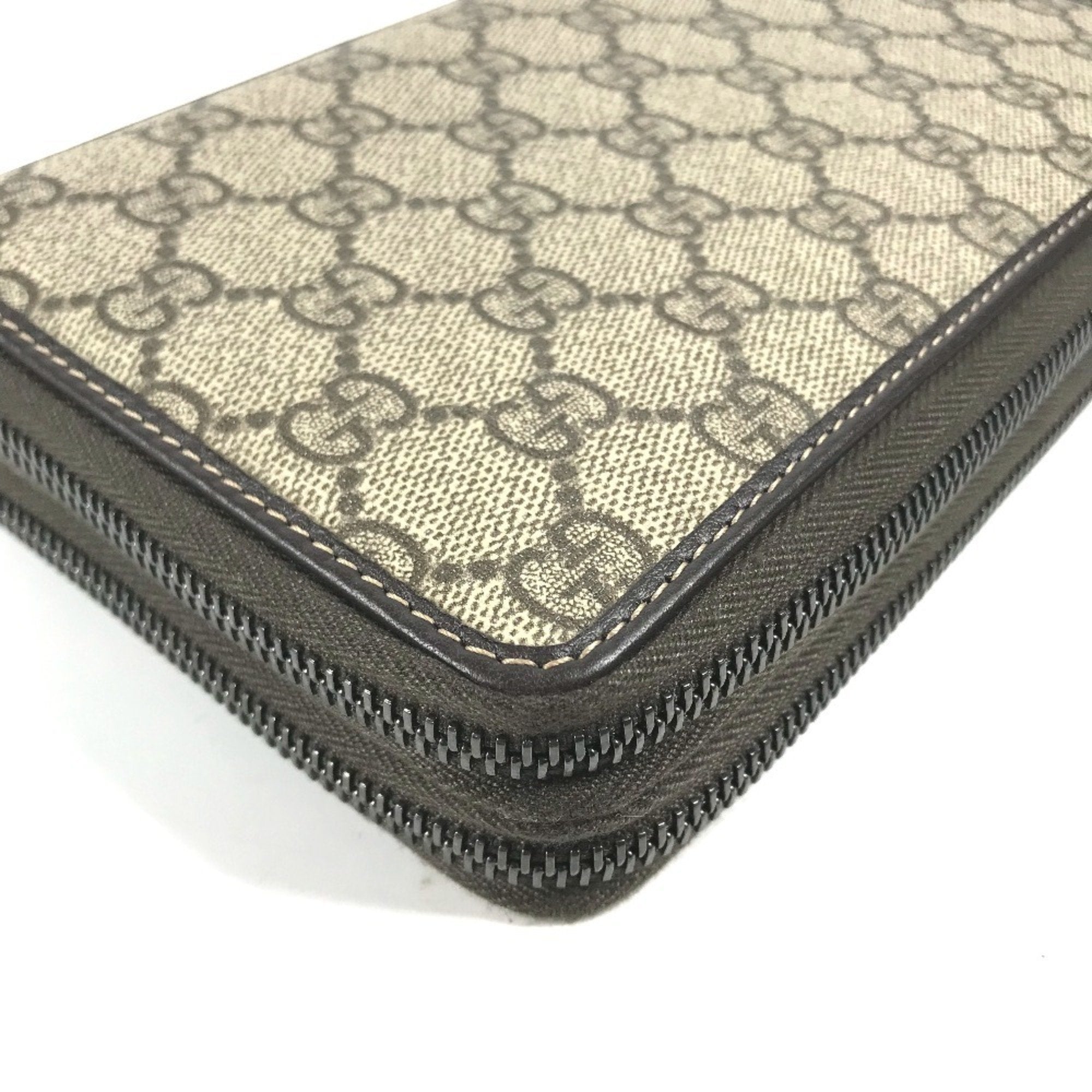 Gucci Beige Brown Gg Supreme Long Wallet (Bi-Fold) (Pre-Owned)