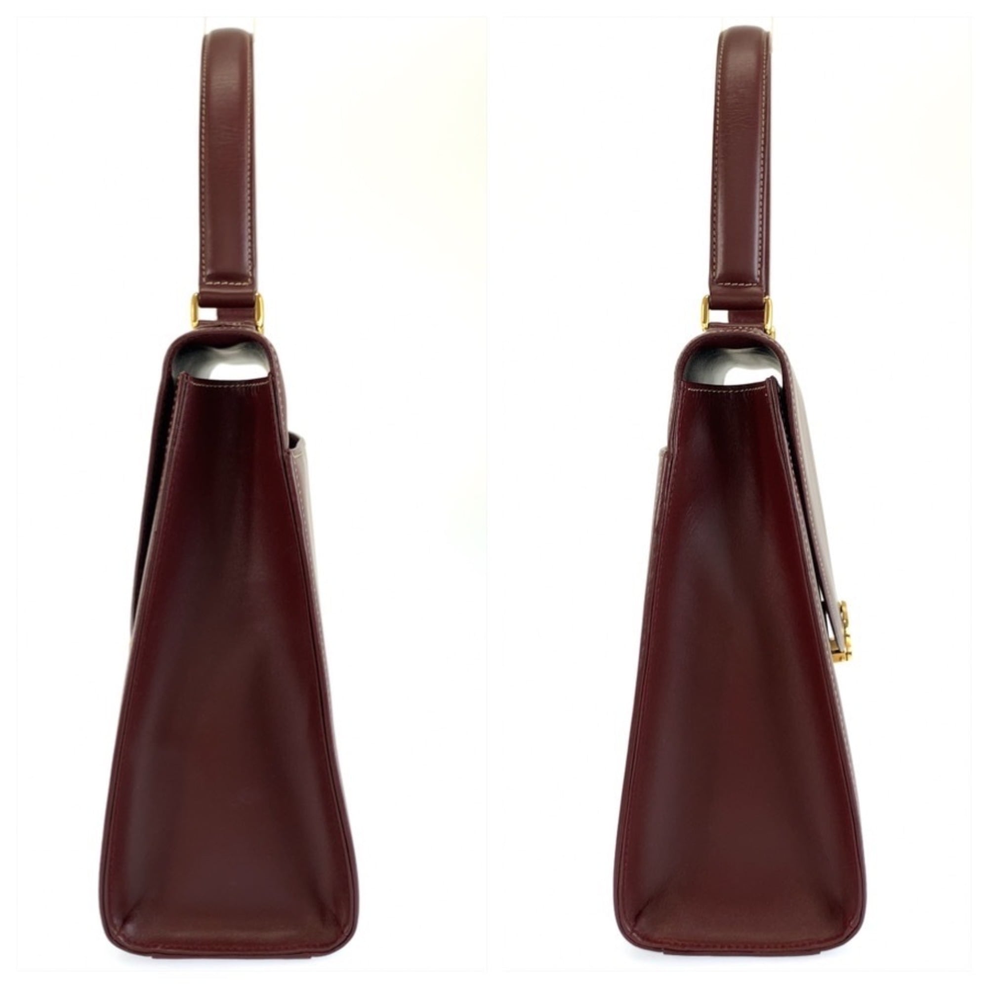 Cartier Bordeaux Leather Handbag (Pre-Owned)