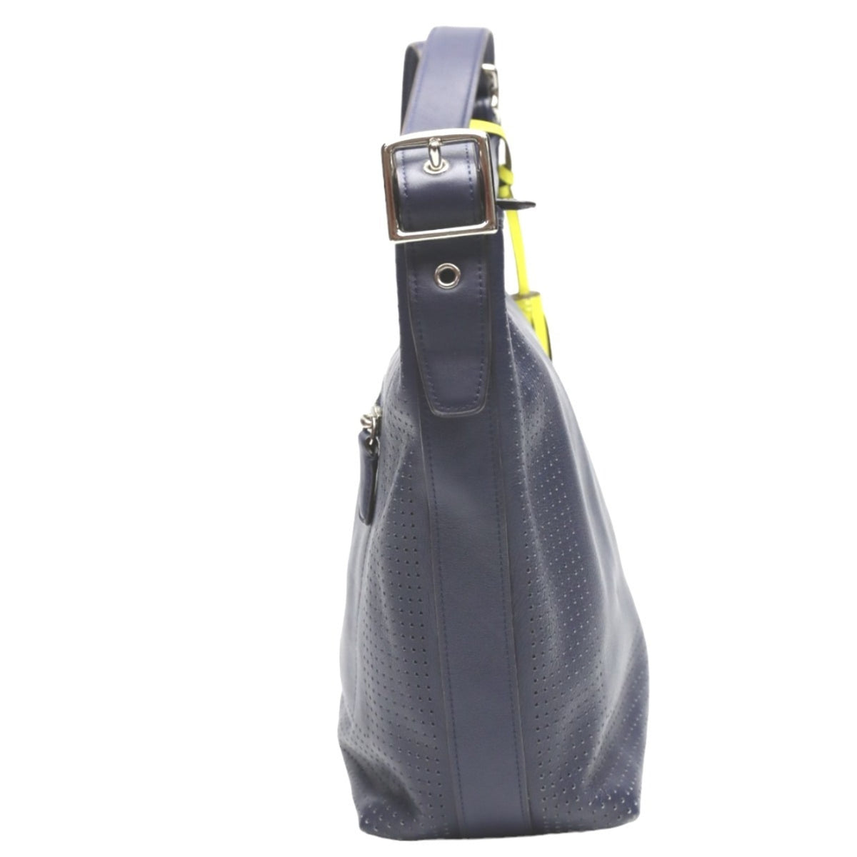 Coach Navy Leather Shoulder Bag (Pre-Owned)
