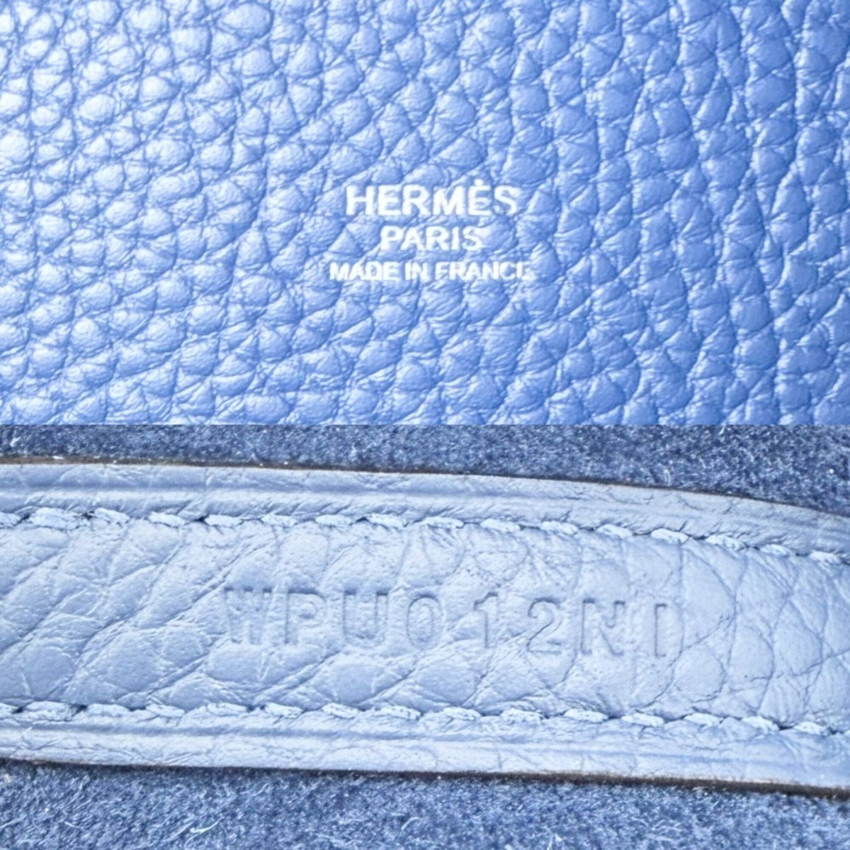 Hermes Blue Leather Handbag (Pre-Owned)