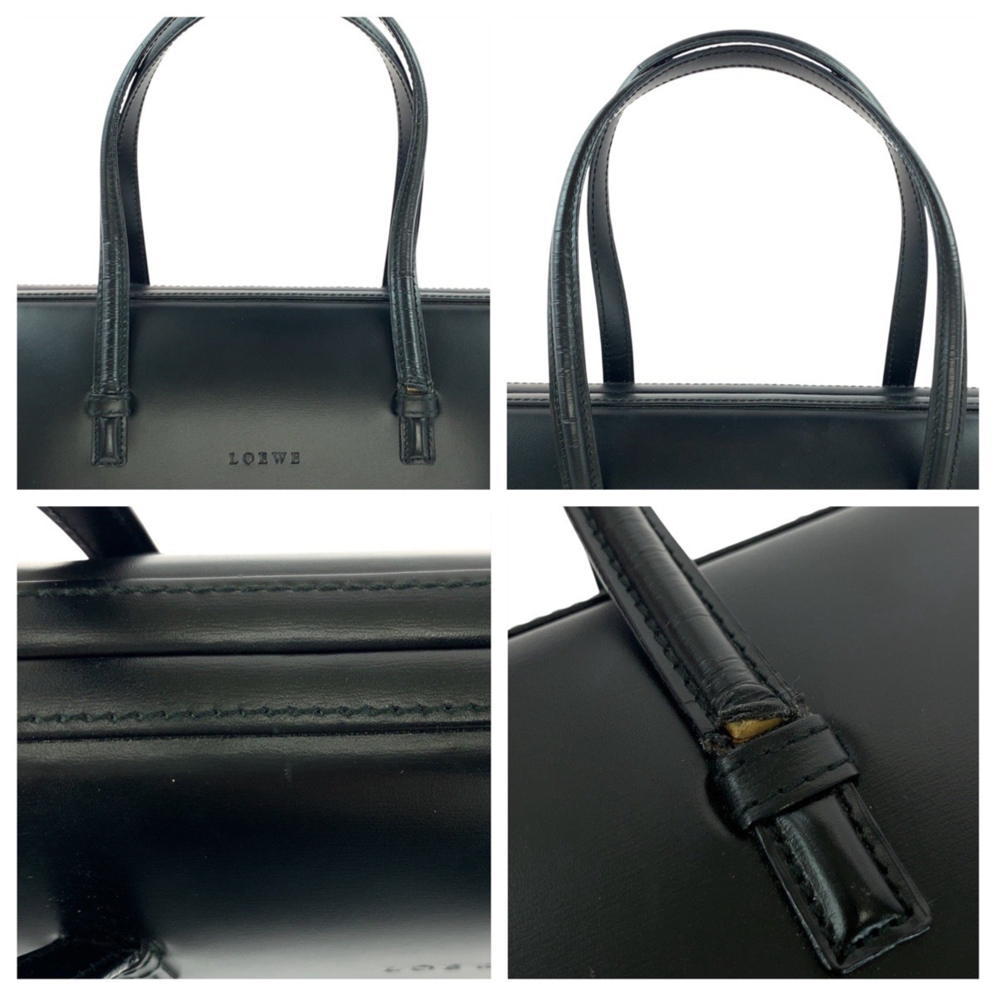 Loewe Black Leather Handbag Tote Bag (Pre-Owned)