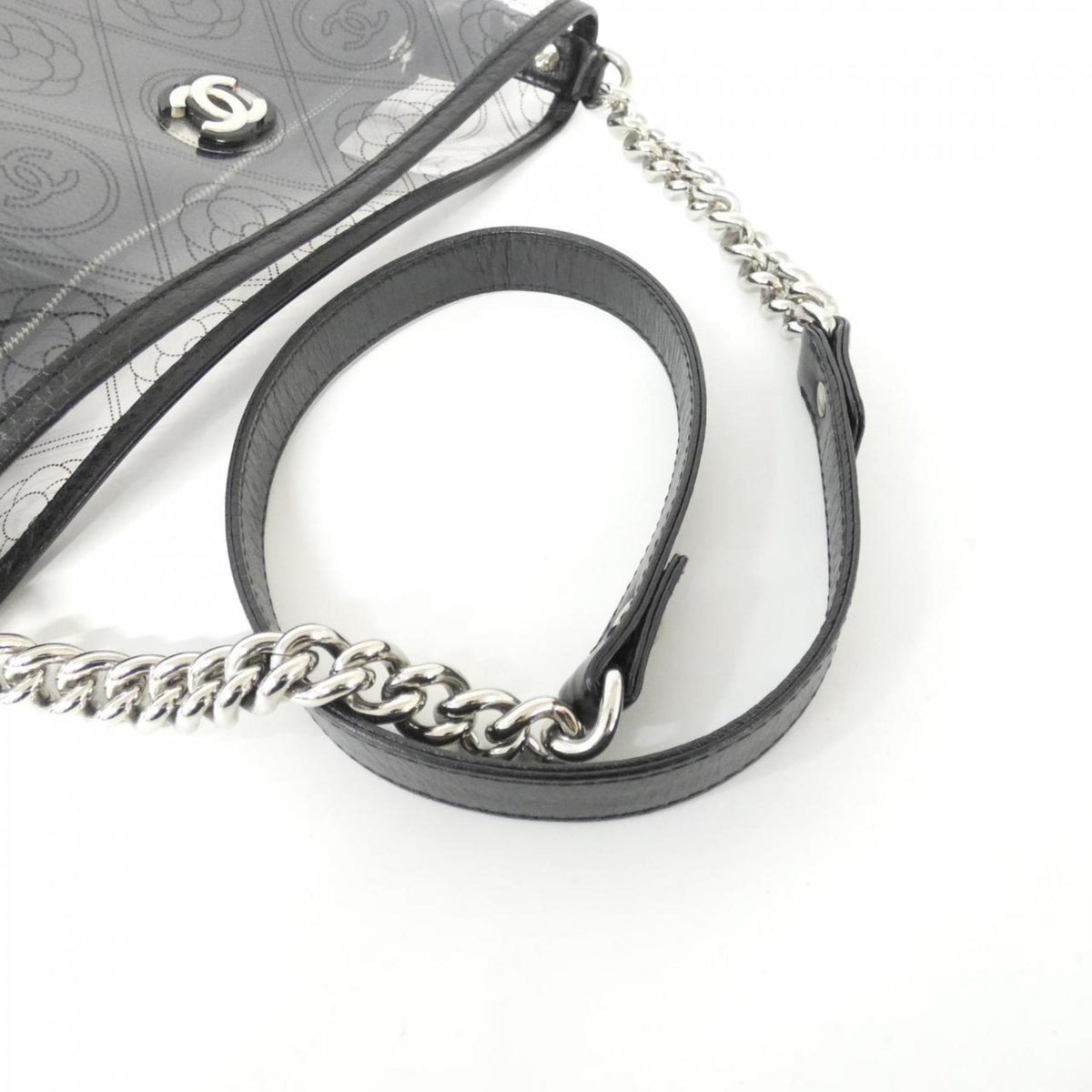 Chanel Black Clear Pvc Leather Shoulder Bag (Pre-Owned)