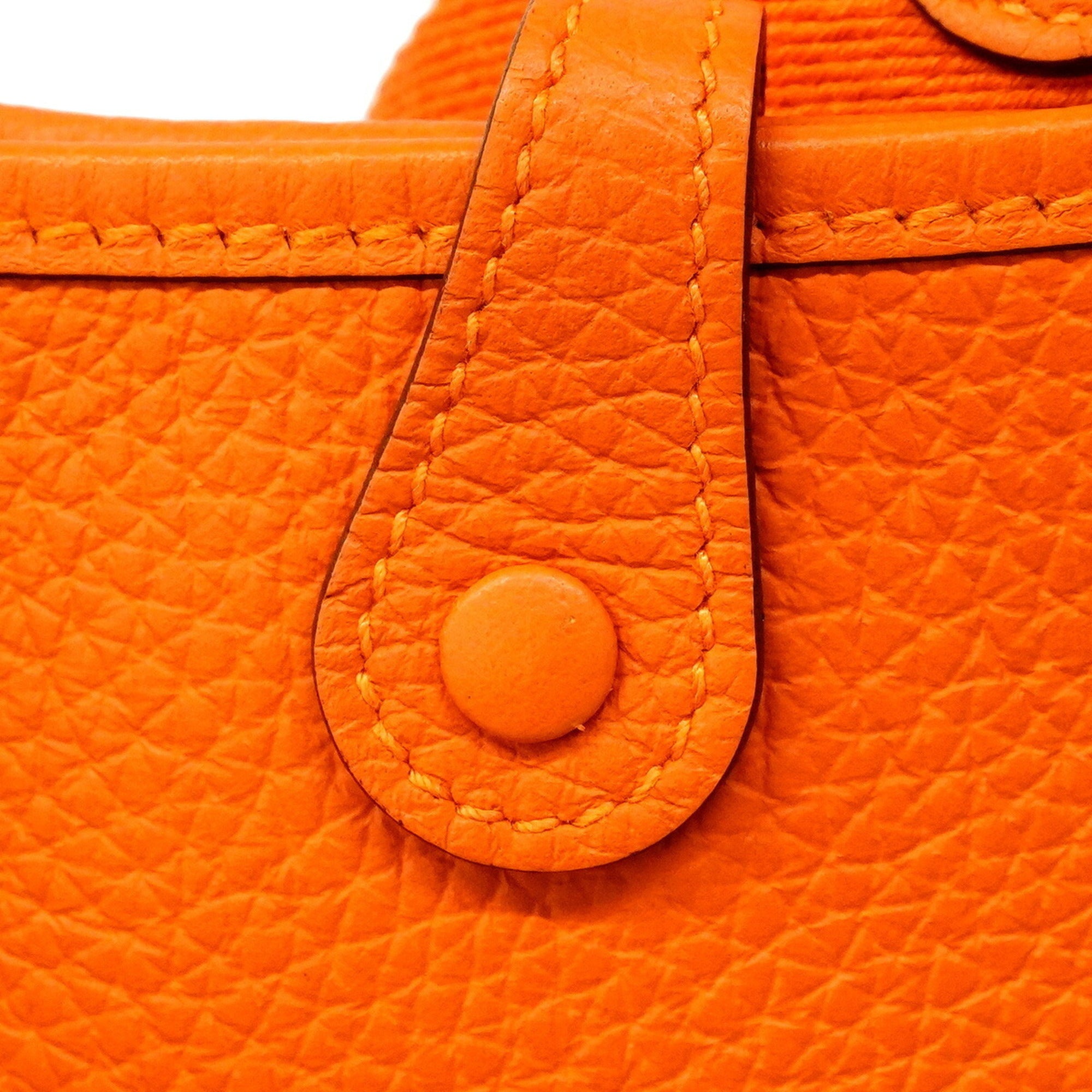 Hermes Orange Taurillon Clemence Leather Shoulder Bag (Pre-Owned)