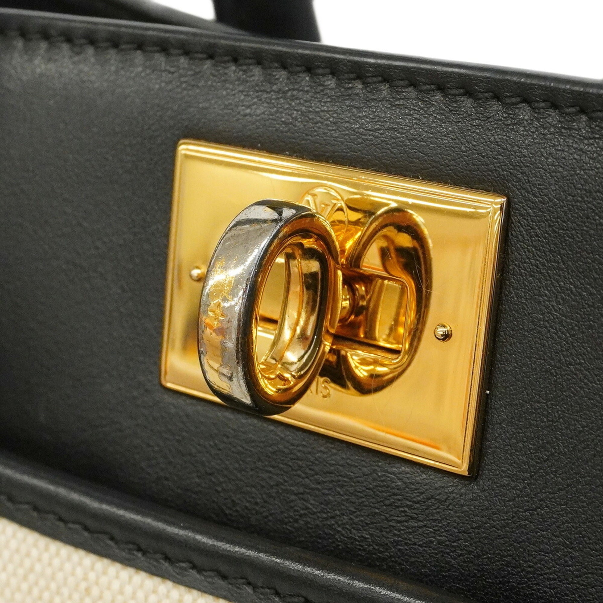 Louis Vuitton Black Off-White Handbag (Pre-Owned)