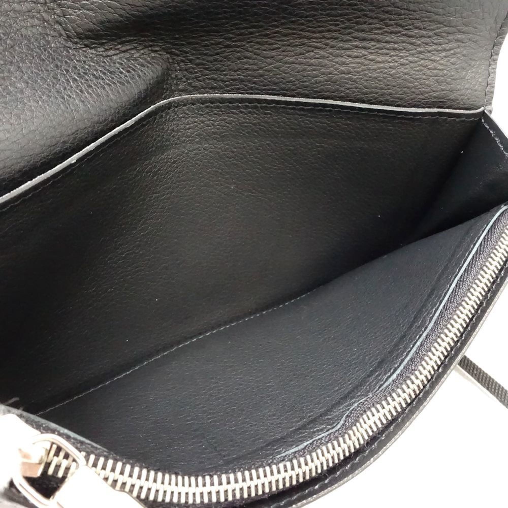 Louis Vuitton Noir Leather Long Wallet (Bi-Fold) (Pre-Owned)