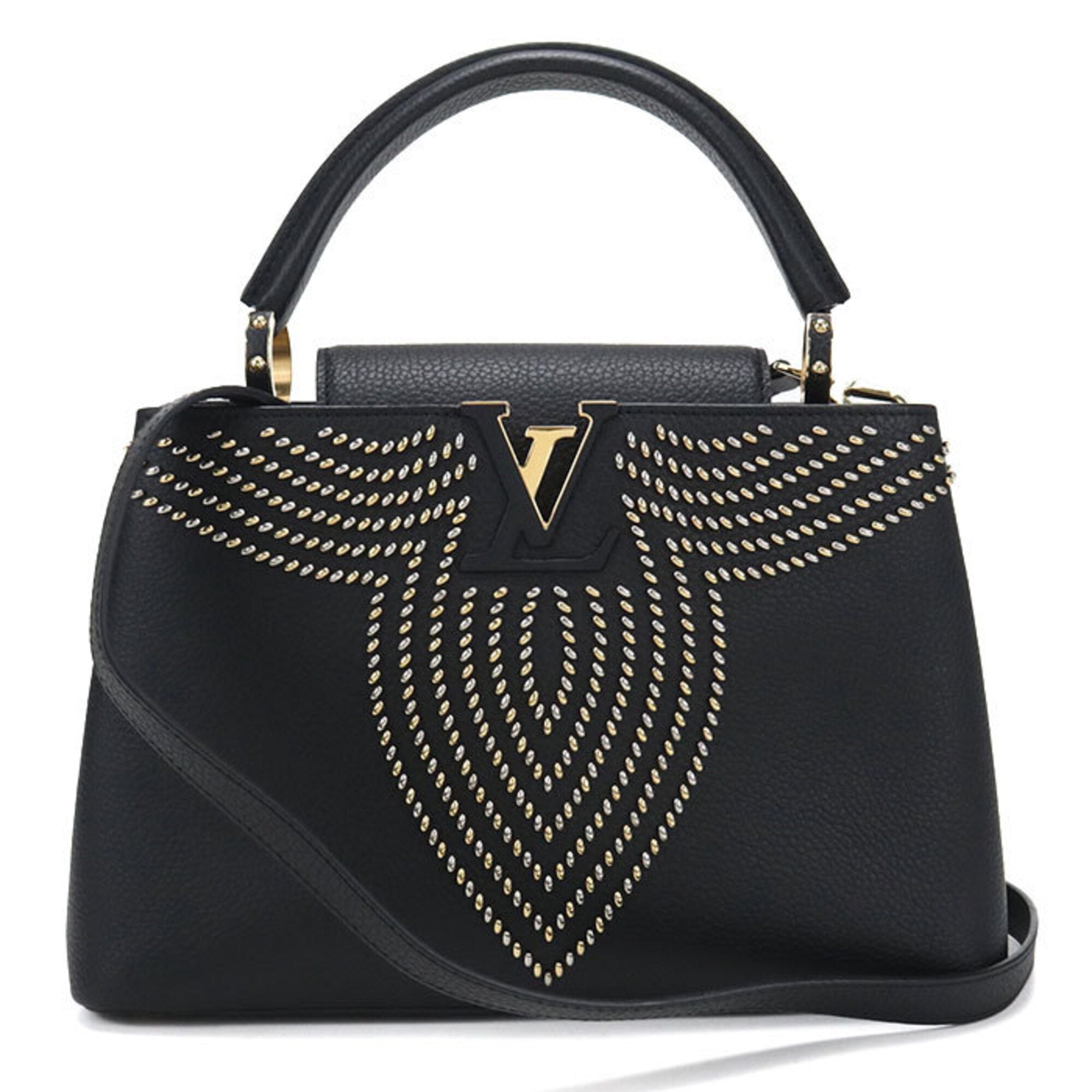 Louis Vuitton Black Leather Handbag (Pre-Owned)