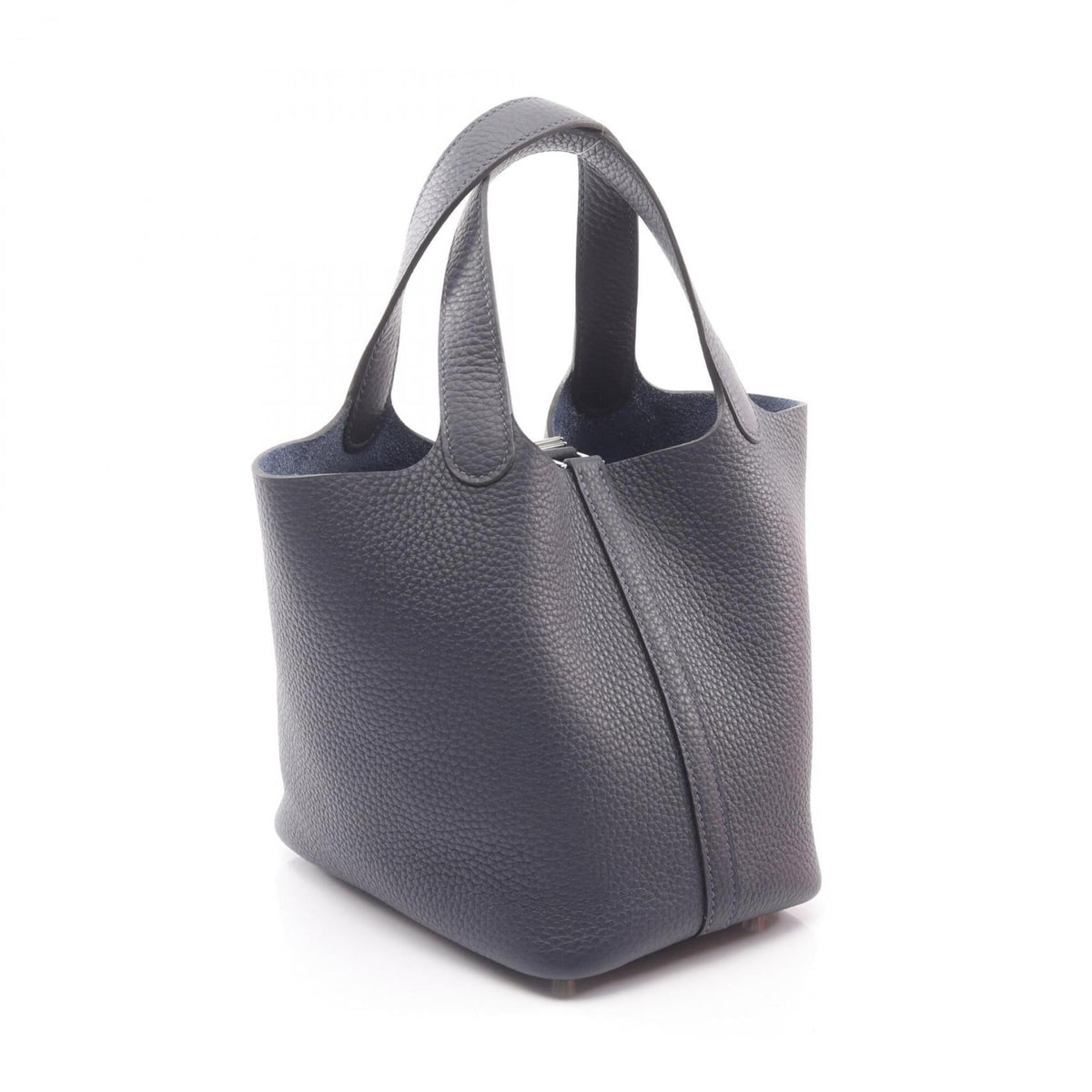 Hermes Navy Taurillon Clemence Leather Handbag (Pre-Owned)