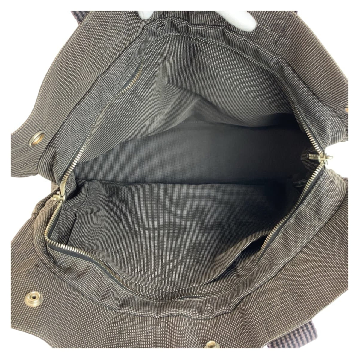 Hermes Gray Polyamide Polyester Handbag Tote Bag (Pre-Owned)