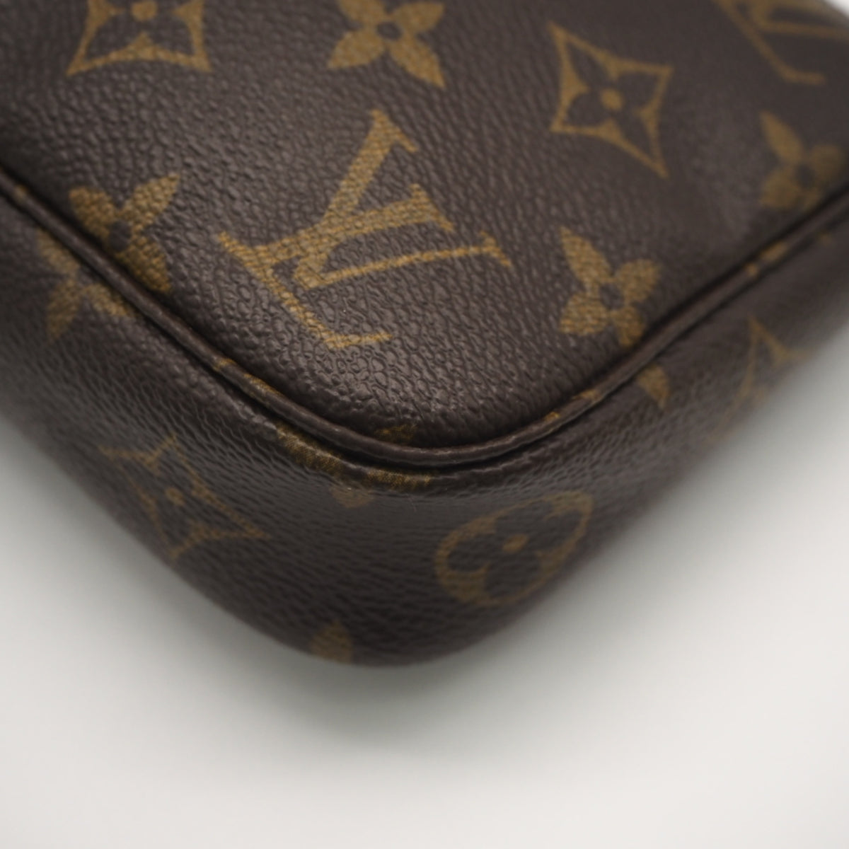 Louis Vuitton Monogram Beige Brown Coated Canvas Leather Handbag (Pre-Owned)