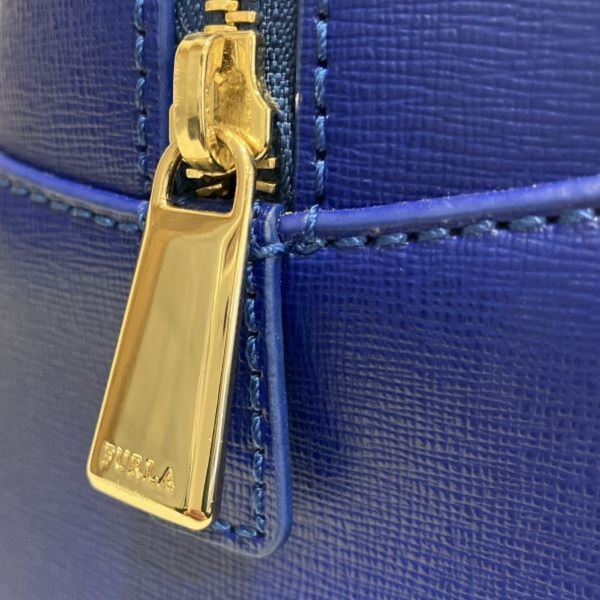 Furla Blue Leather Handbag Shoulder Bag (Pre-Owned)