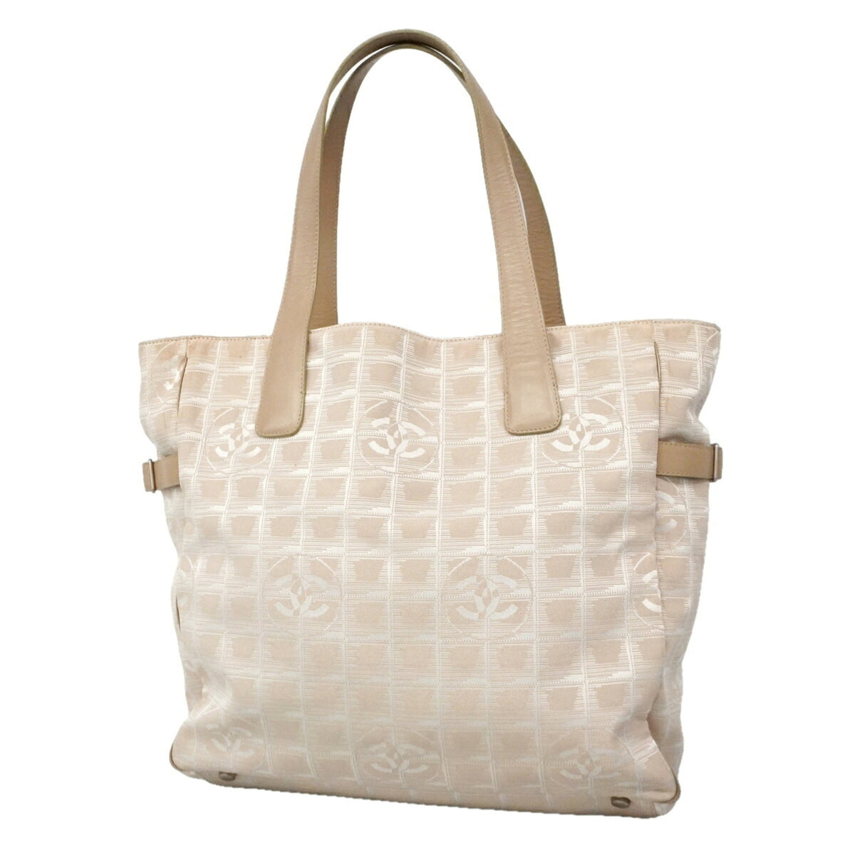 Chanel Beige Nylon Canvas Tote Bag (Pre-Owned)