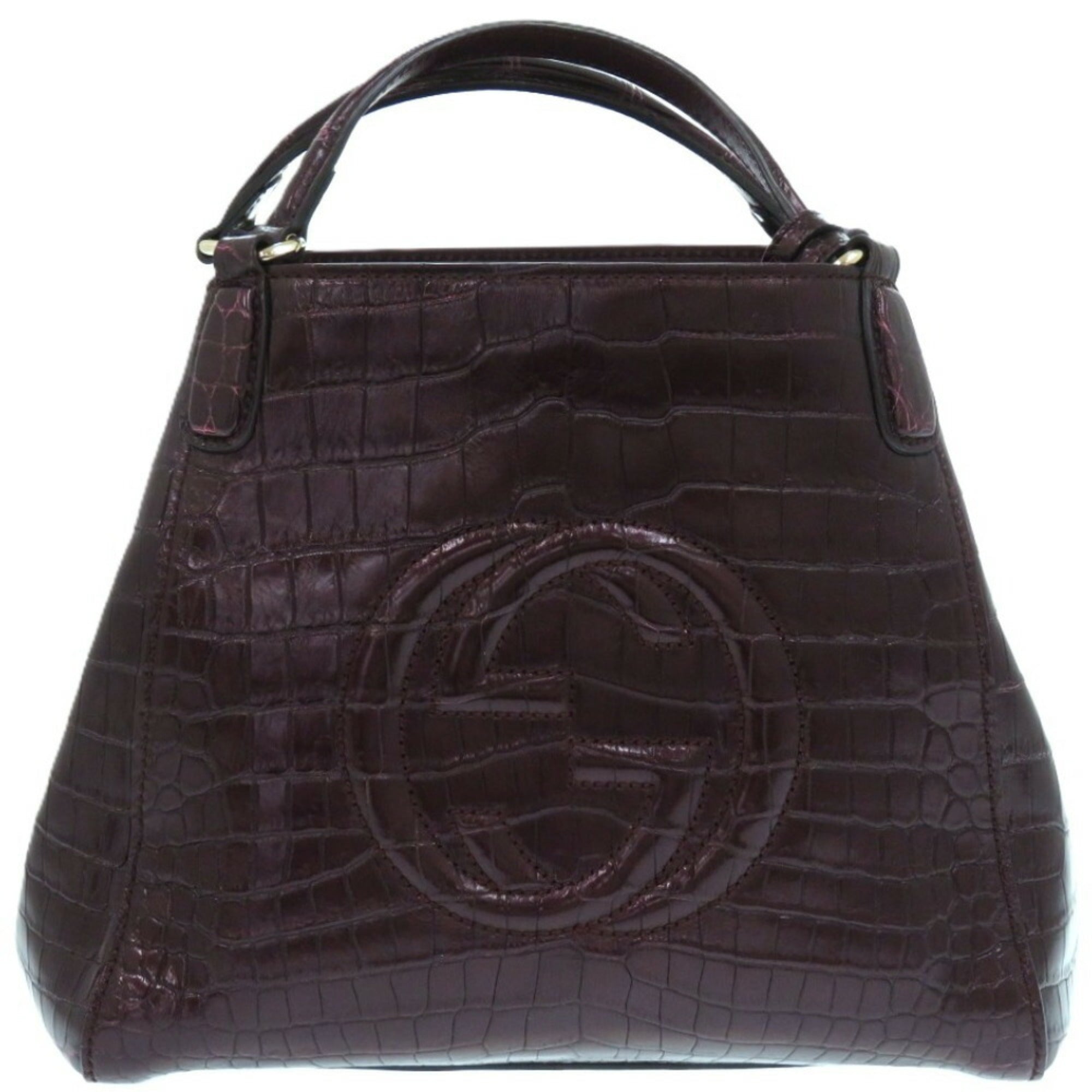 Gucci Purple Leather Tote Bag (Pre-Owned)