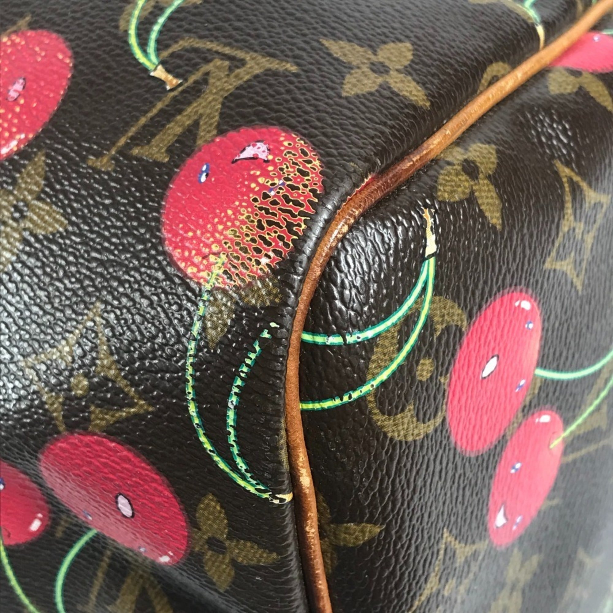 Louis Vuitton Brown Monogram Cherry Red Color Monogram Boston Bag (Pre-Owned)
