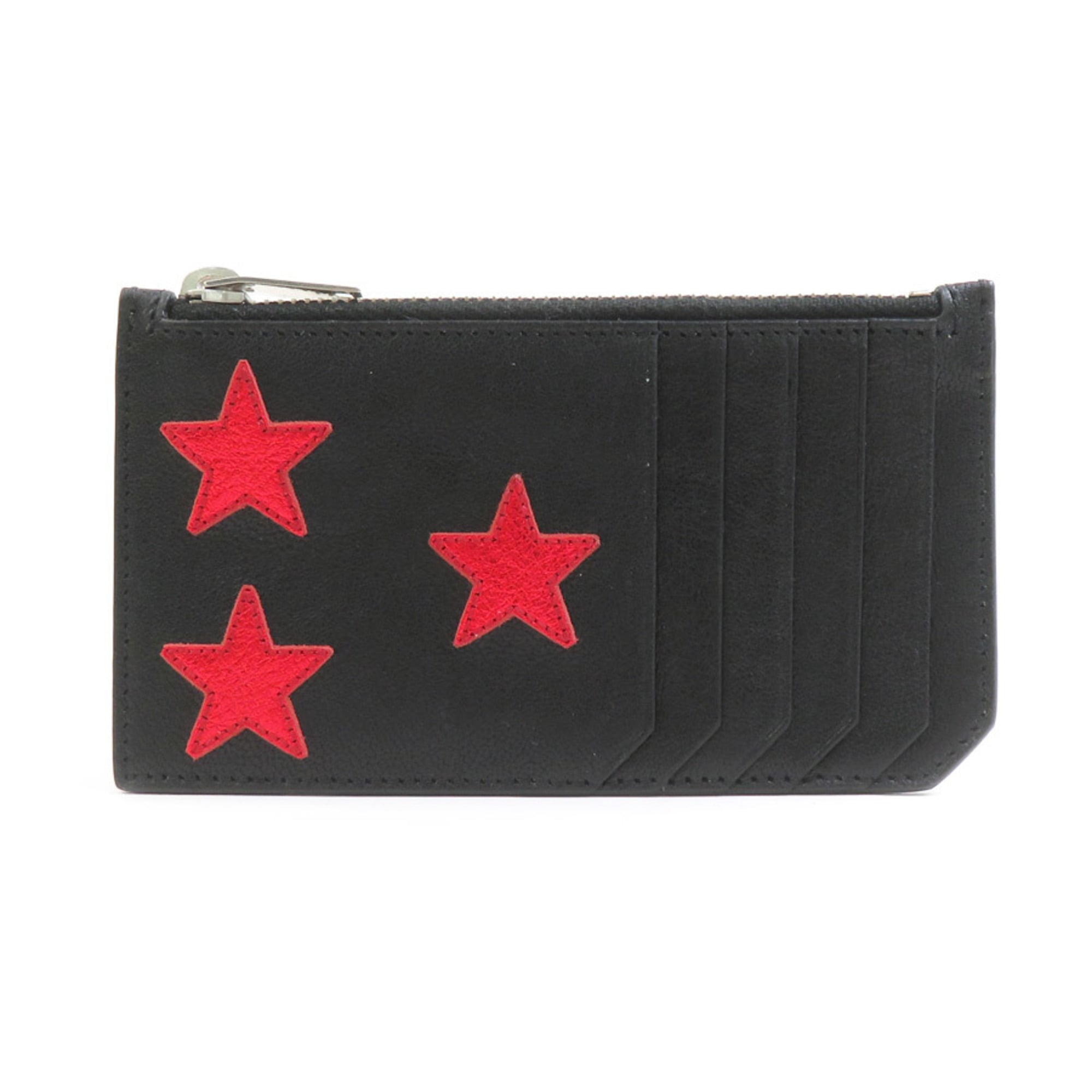 Saint Laurent Black Red Color Leather Coin Purse/Coin Case (Pre-Owned)