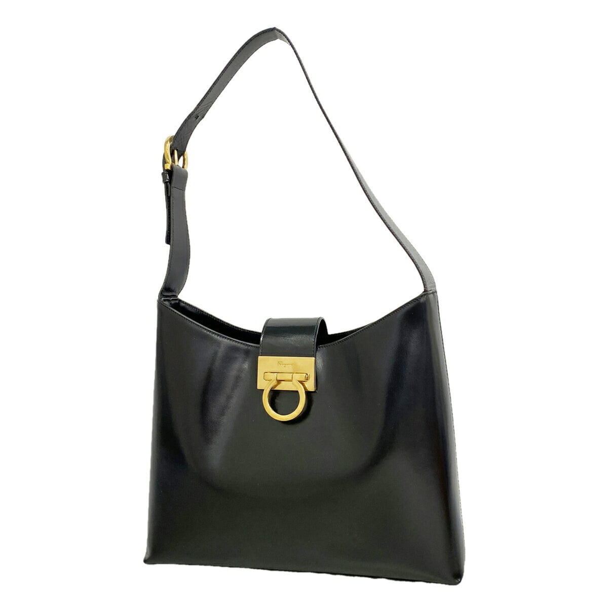 Salvatore Ferragamo Black Leather Shoulder Bag (Pre-Owned)