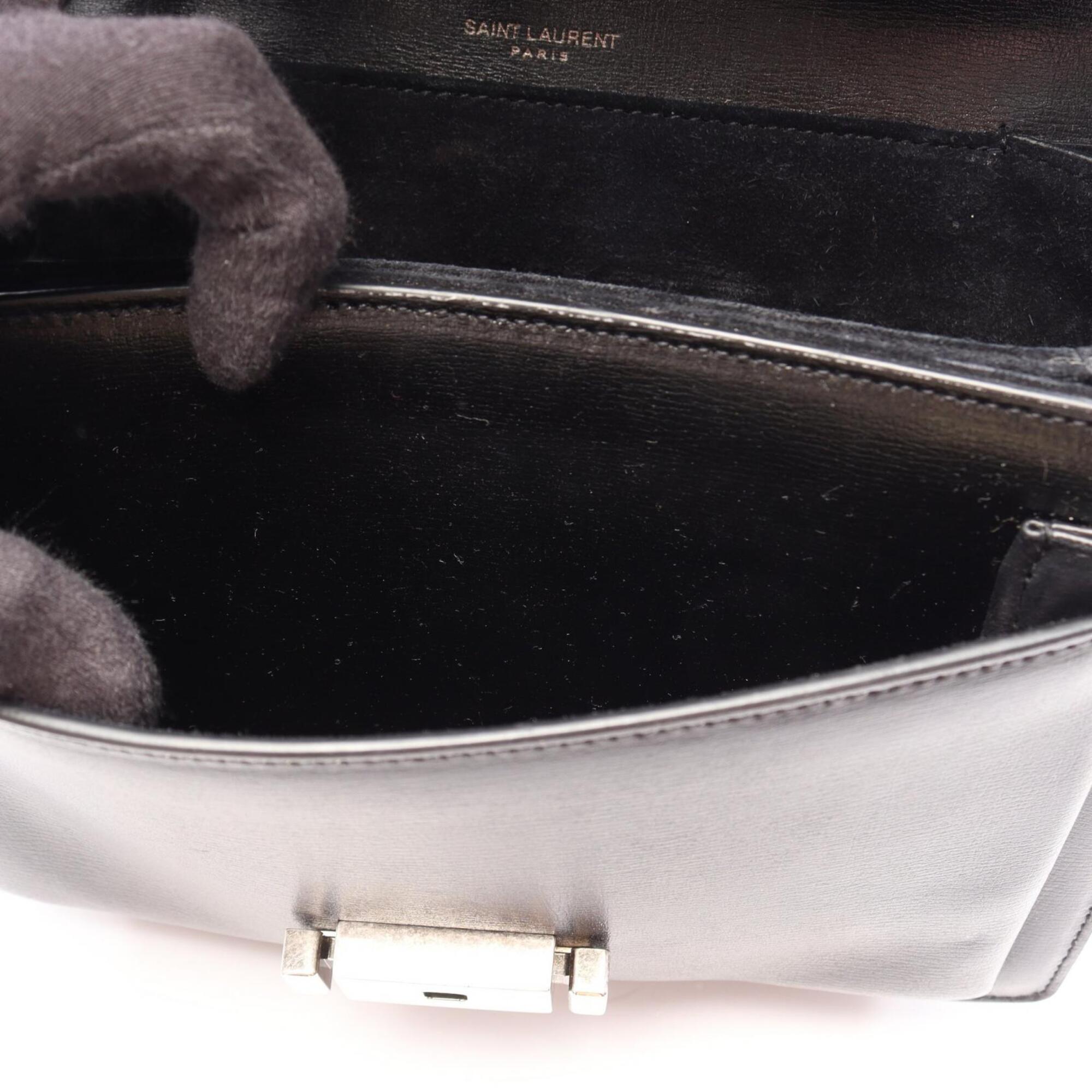 Saint Laurent Black Leather Handbag Shoulder Bag (Pre-Owned)