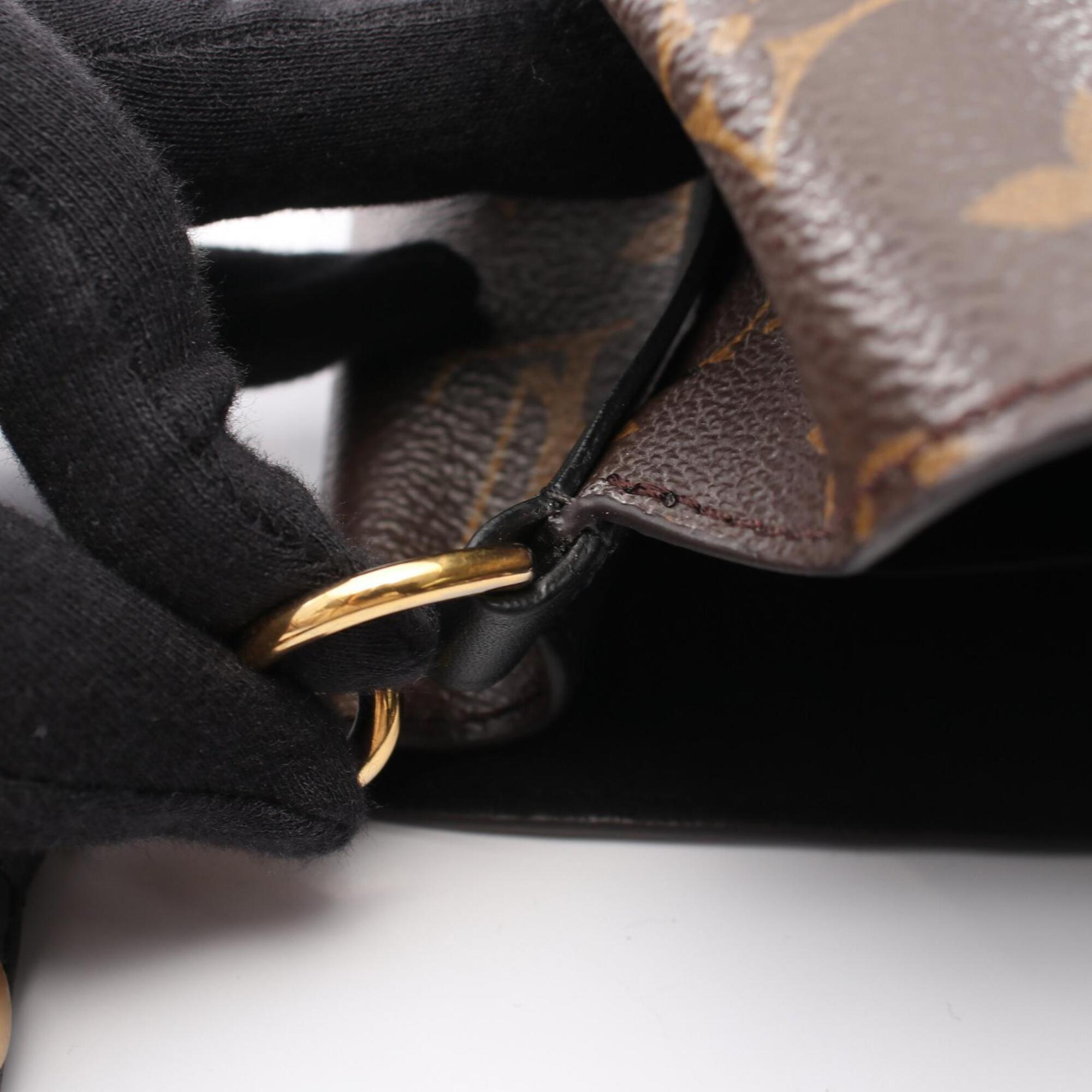 Louis Vuitton Black Brown Noir Coated Canvas Leather Monogram Handbag Shoulder Bag (Pre-Owned)
