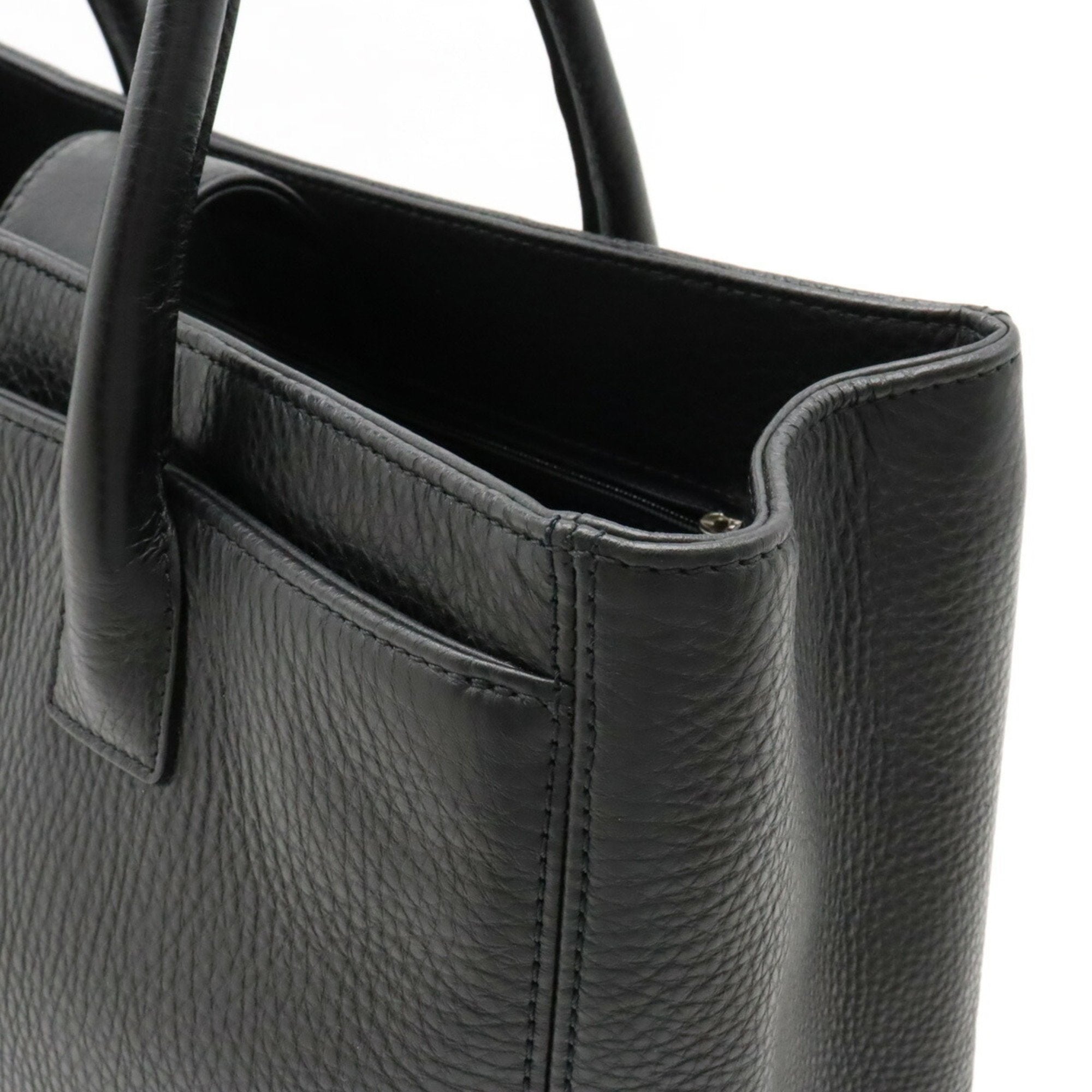 Chanel Black Leather Shoulder Bag Tote Bag (Pre-Owned)