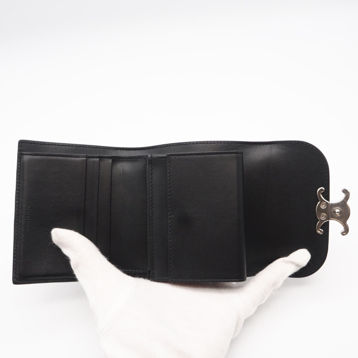 Celine Black Leather Wallet (Tri-Fold) (Pre-Owned)
