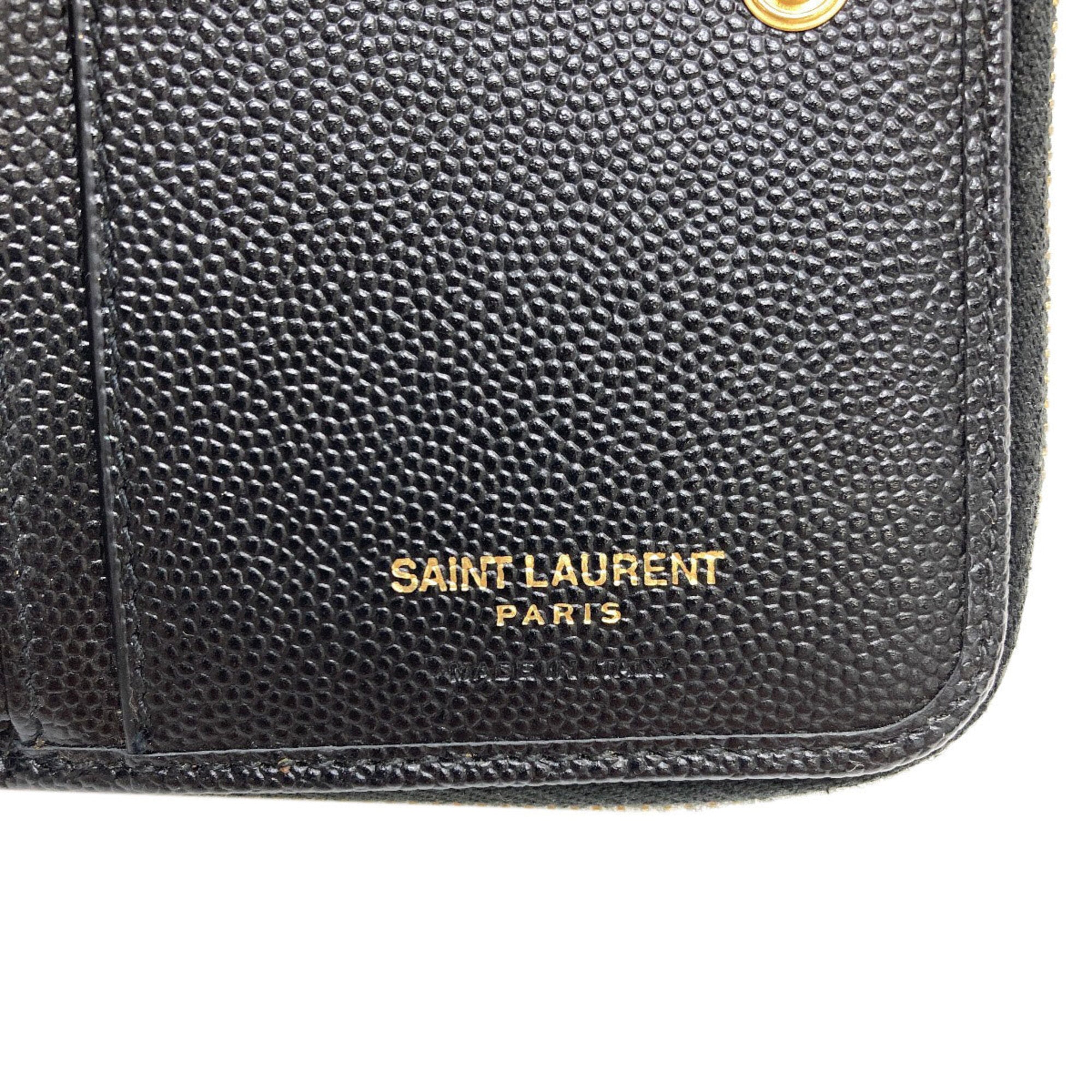 Yves Saint Laurent Black Leather Wallet (Bi-Fold) (Pre-Owned)