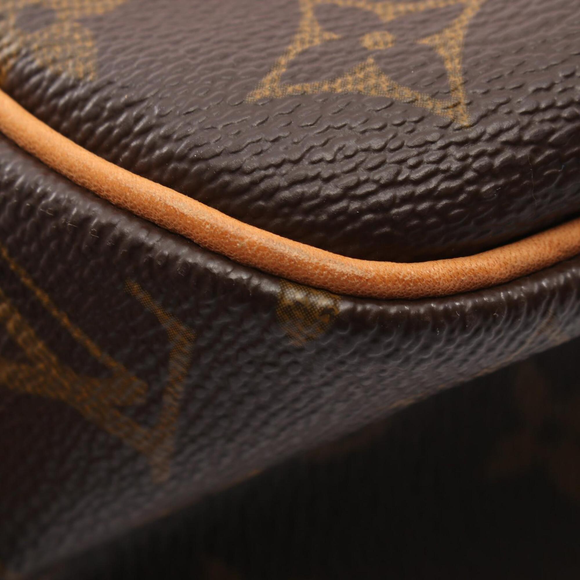 Louis Vuitton Brown Coated Canvas Leather Handbag Shoulder Bag (Pre-Owned)