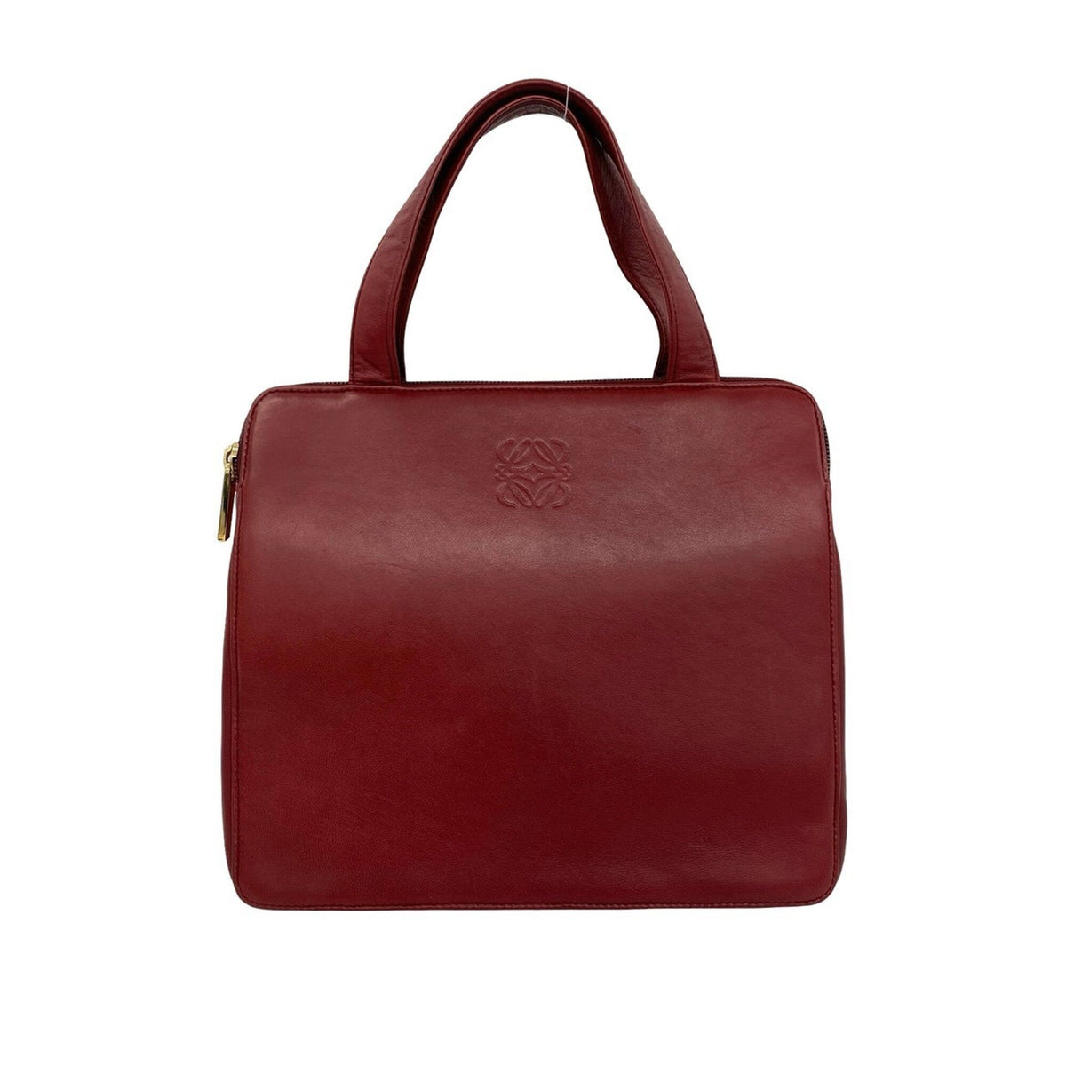Loewe Red Color Wine Leather Handbag Tote Bag (Pre-Owned)