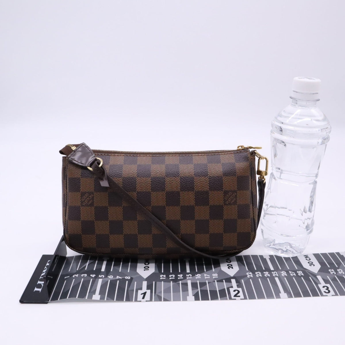 Louis Vuitton Beige Brown Red Color Coated Canvas Leather Handbag Pochette (Pre-Owned)