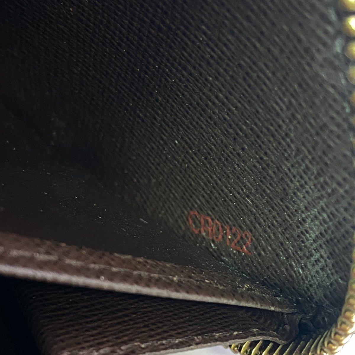 Louis Vuitton Damier Brown Leather Long Wallet (Bi-Fold) (Pre-Owned)