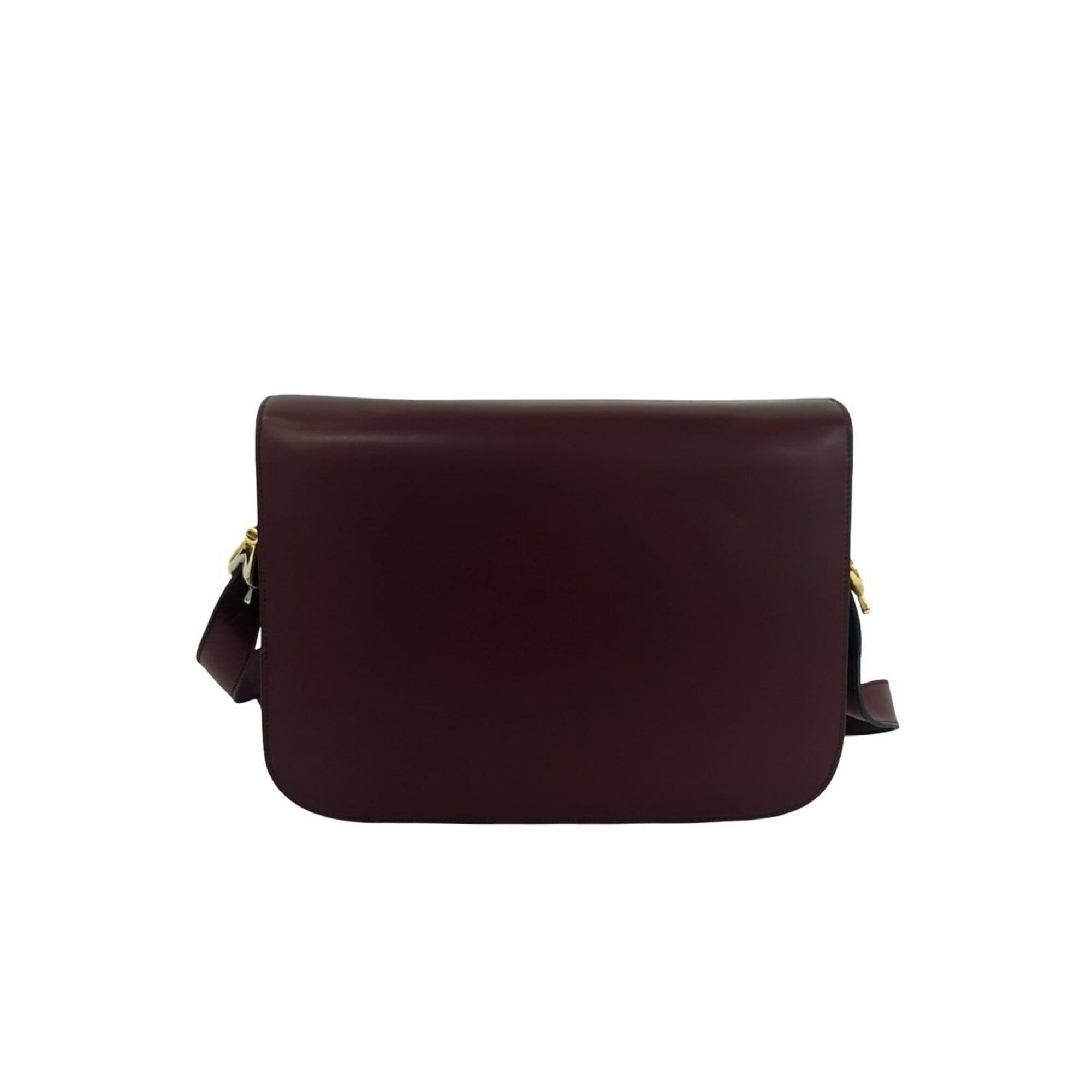 Celine Red Color Wine Leather Shoulder Bag (Pre-Owned)