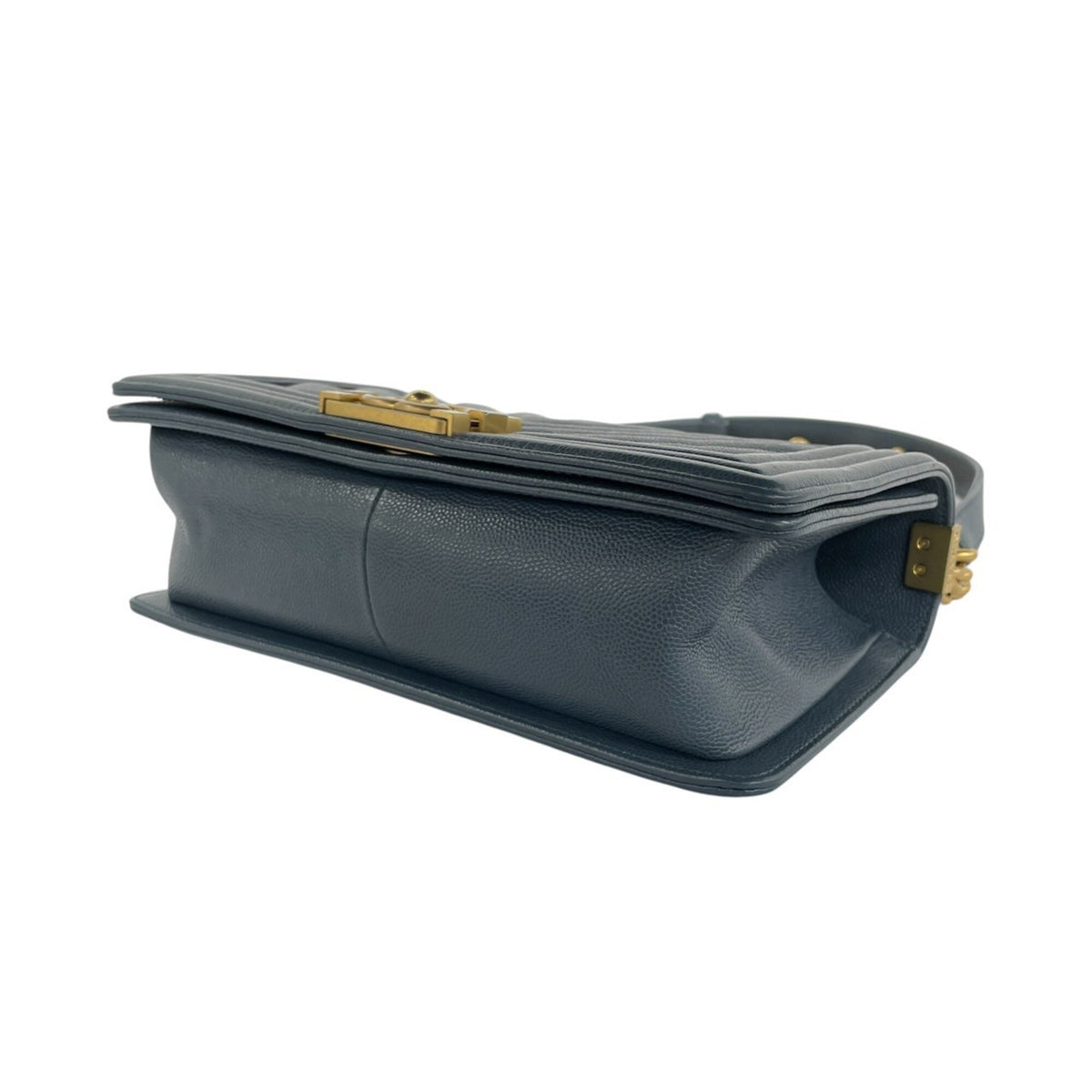 Chanel Blue Grained Calfskin Shoulder Bag (Pre-Owned)